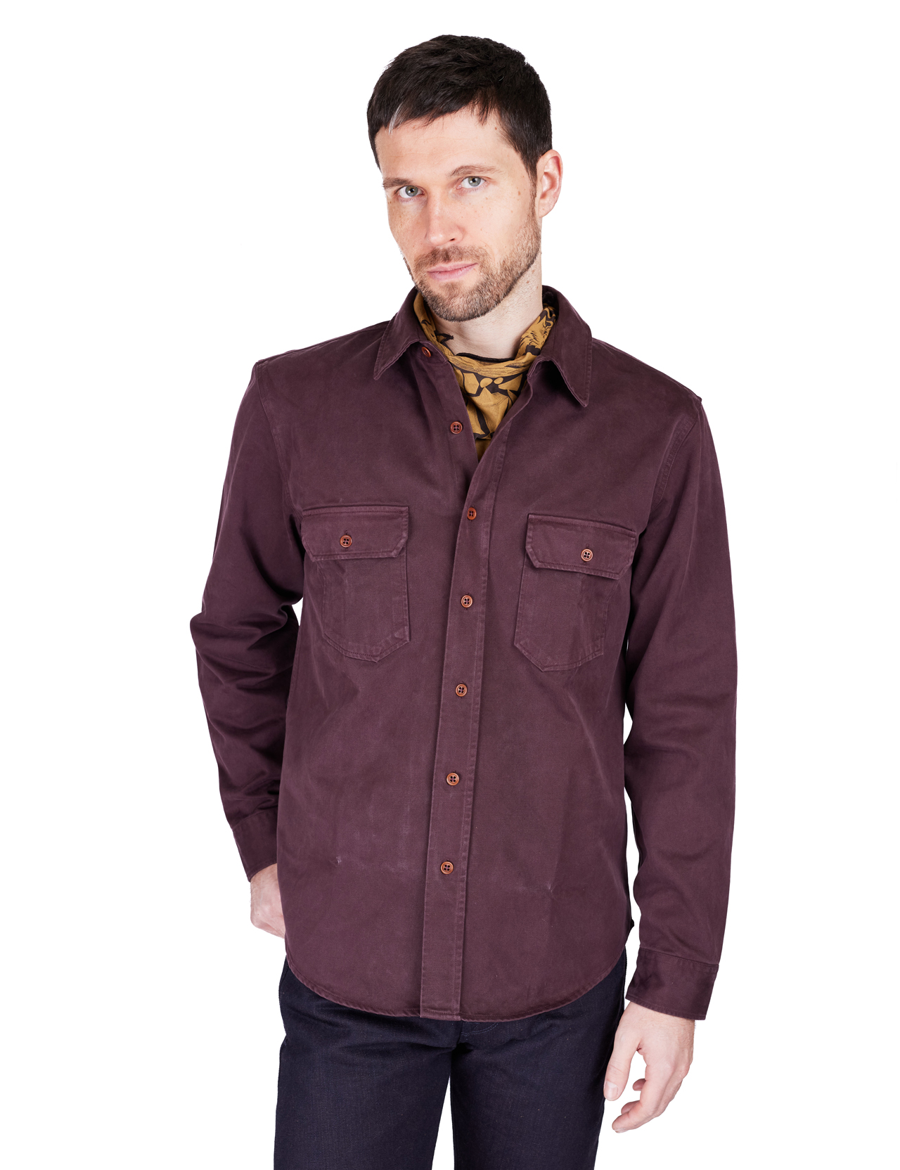 Indigofera---Alamo-Shirt-Cotton-Twill---Crimson-Dusk-1