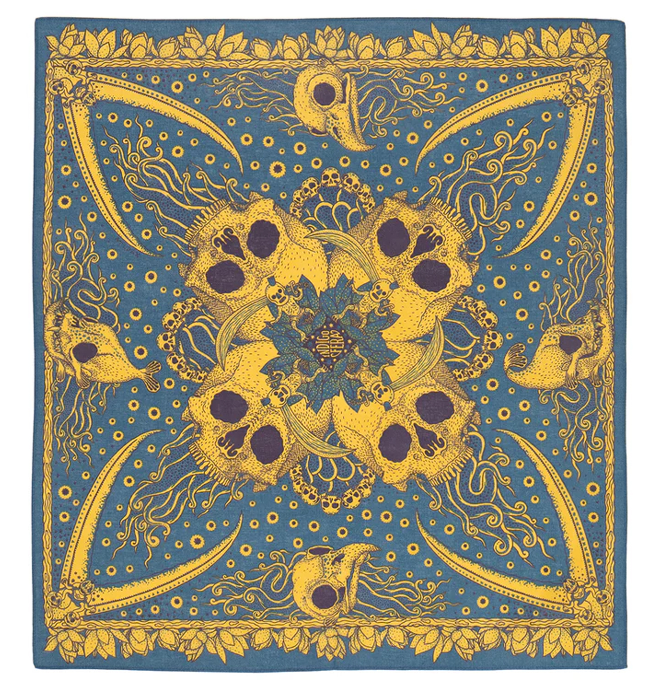 Indigofera - Björn Atldax Skull Bandana - Blue