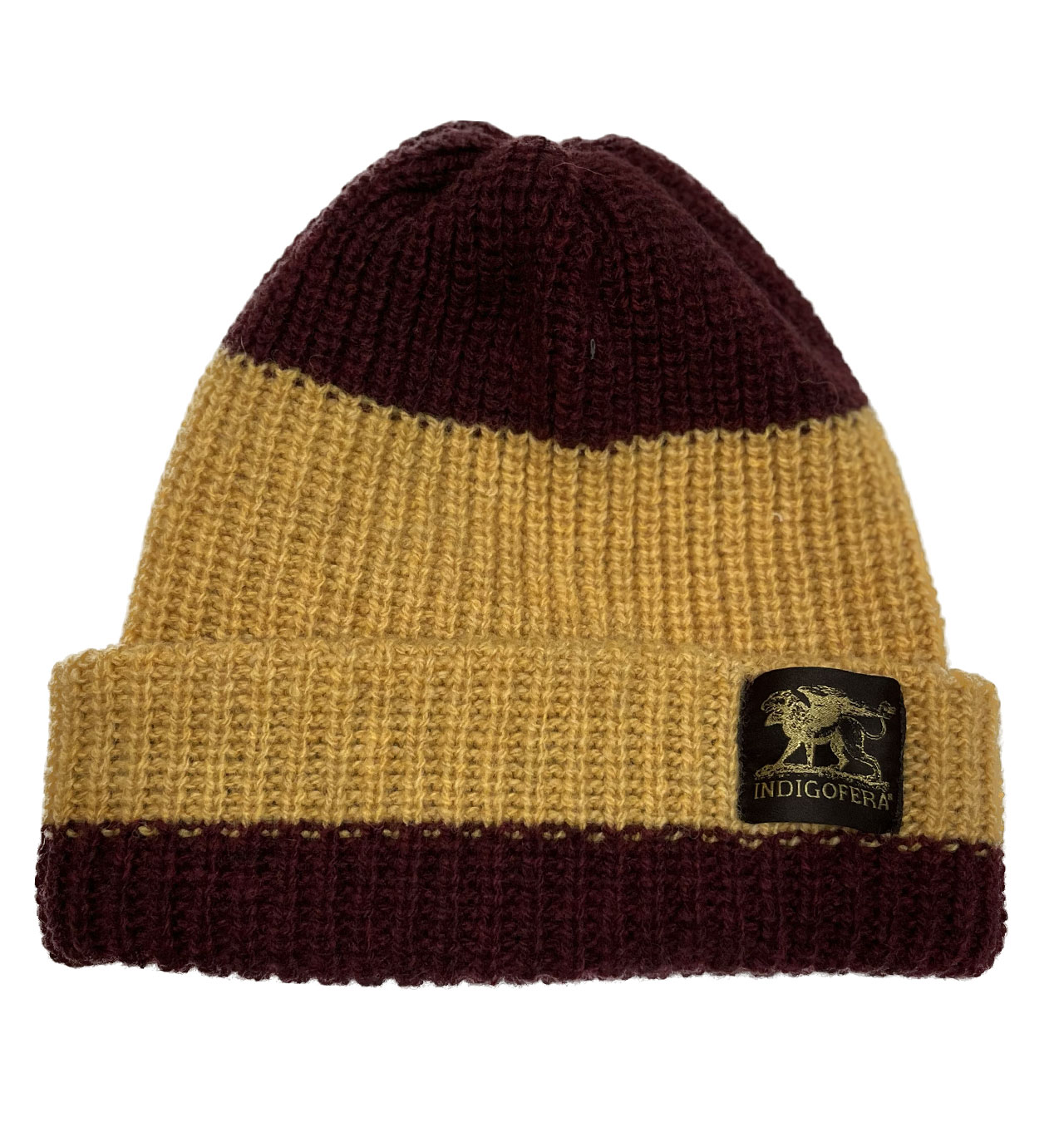 Indigofera---Boone-Striped-Wool-Beanie---Burgundy-Yellow991