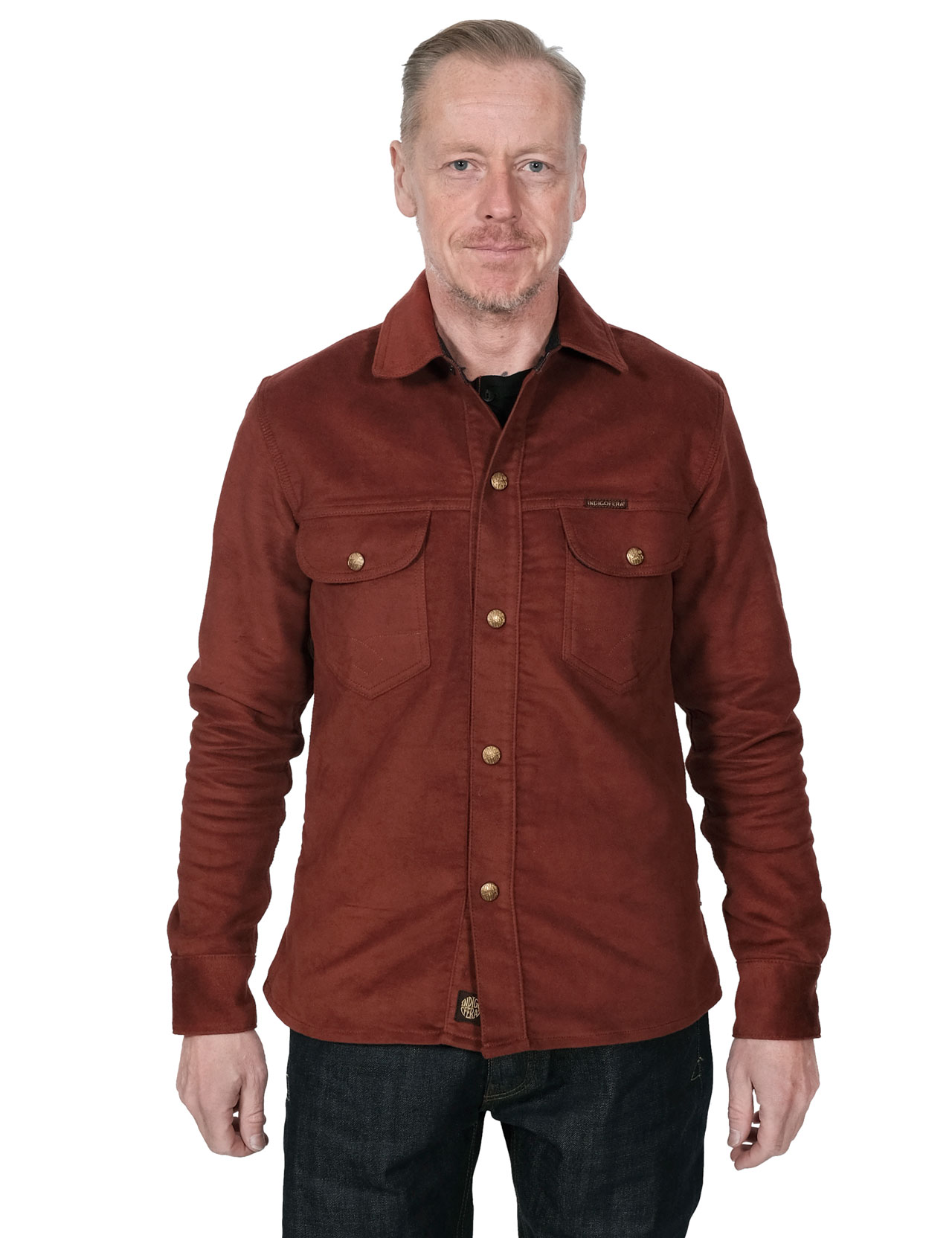 Indigofera---Copeland-Moleskin-Over-Shirt---Rust-1