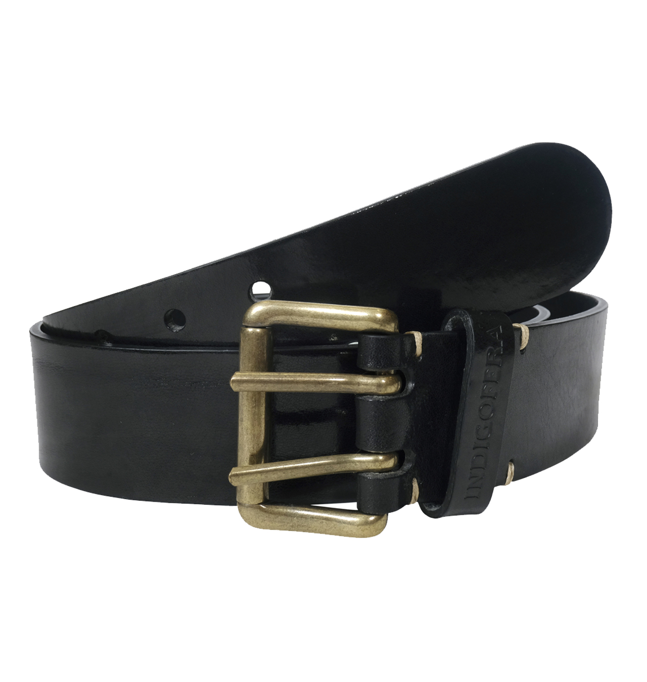 Indigofera - Danko Leather Belt 2-prong - Black