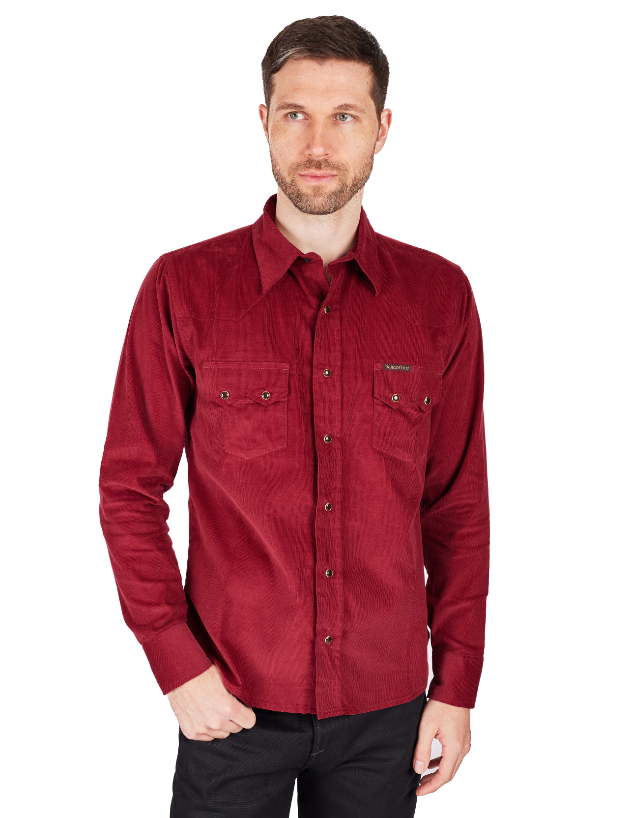 Indigofera - Dollard Corduroy Shirt - Burgundy