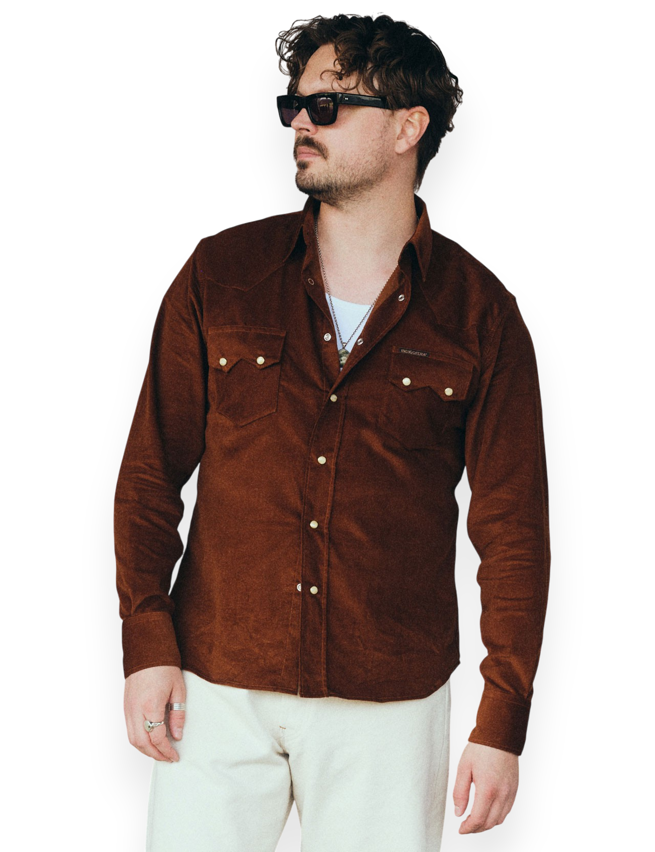 Indigofera - Dollard Corduroy Western Shirt - Brown