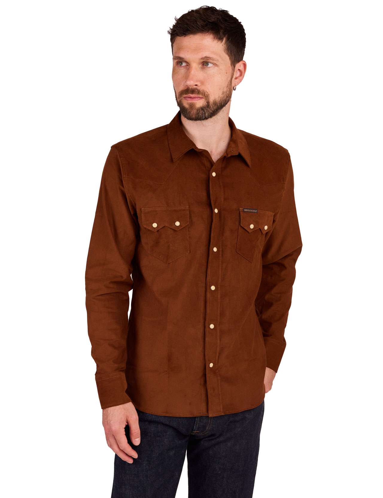 Indigofera - Dollard Corduroy Western Shirt - Brown