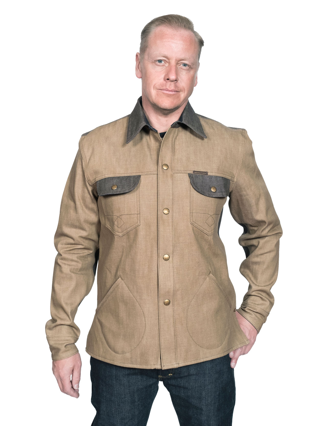 two tone denim shirt