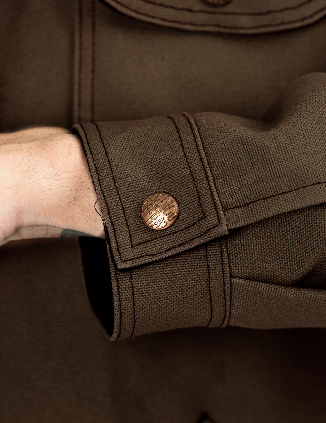 Indigofera Fargo Rider Jacket Smithson Canvas Brown