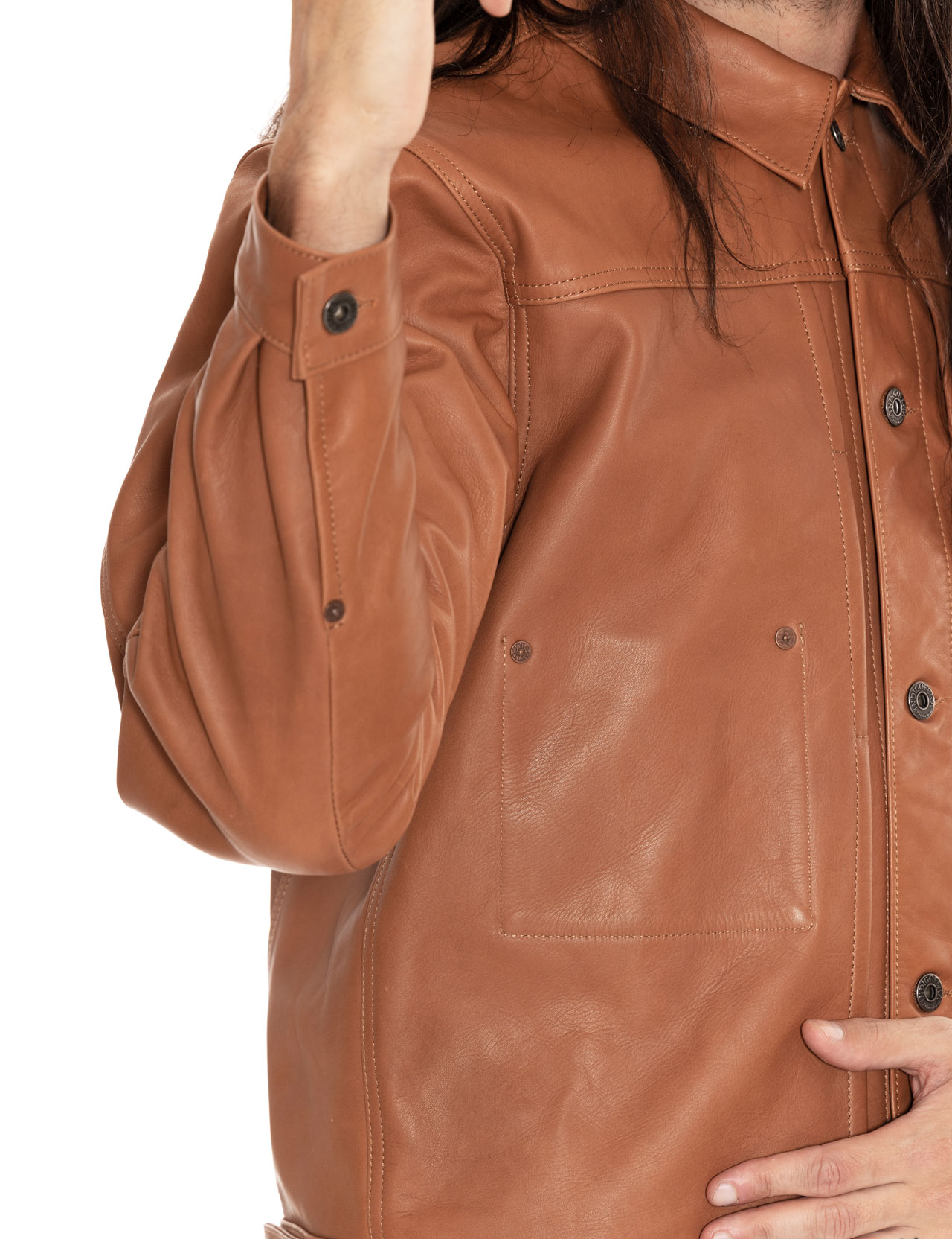 Indigofera Grant Leather Jacket Cognac