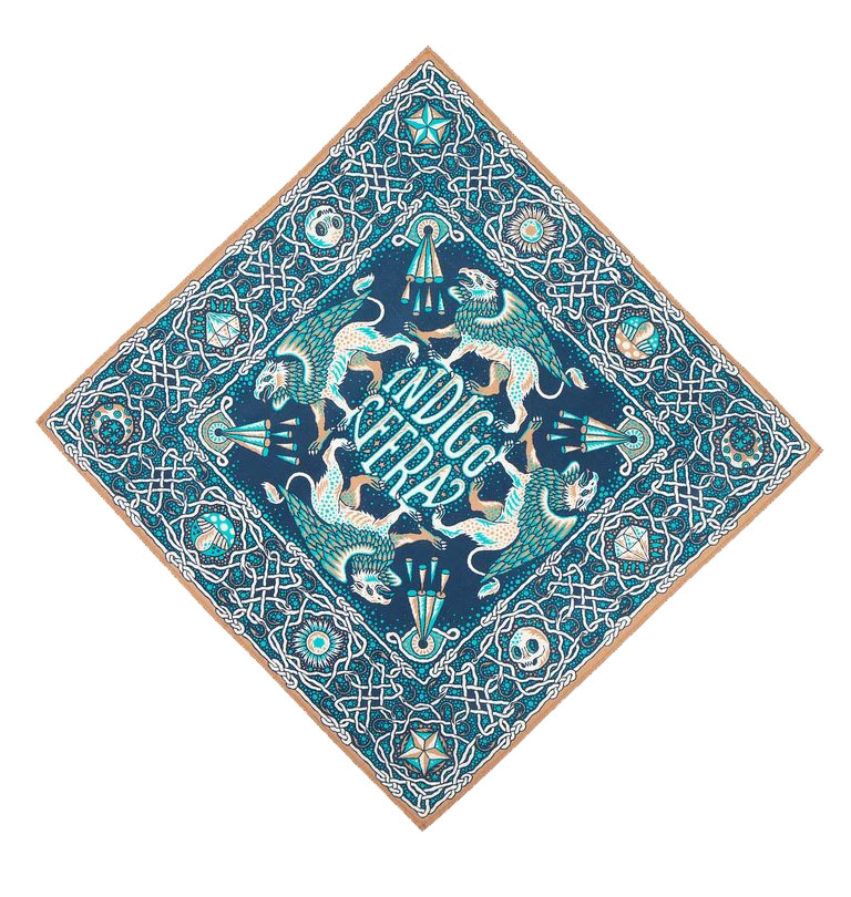 Indigofera---Gryphon-Rope-Bandana---NavyBeigePetrol
