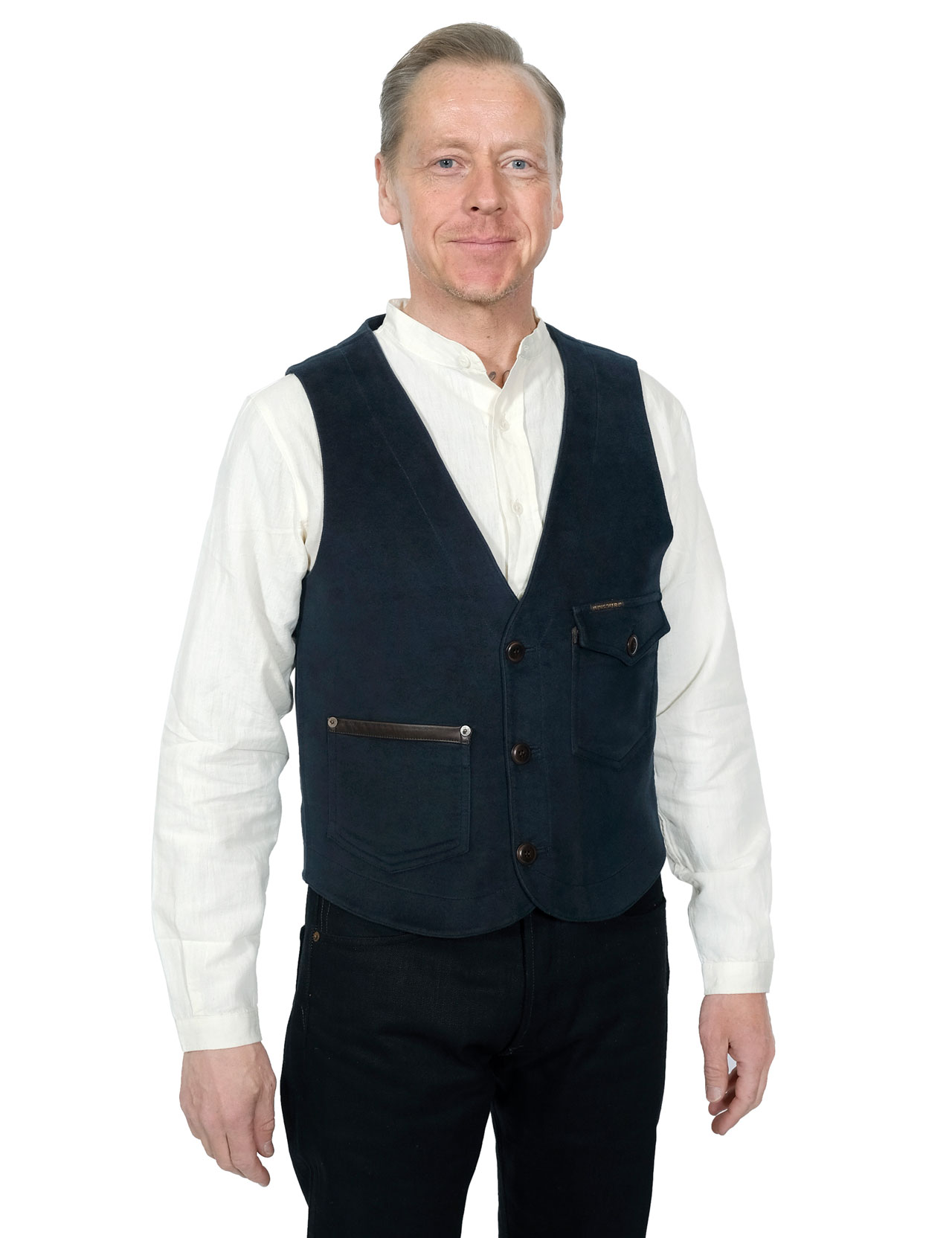 Indigofera - Harrison Moleskin Vest - Gunmetal