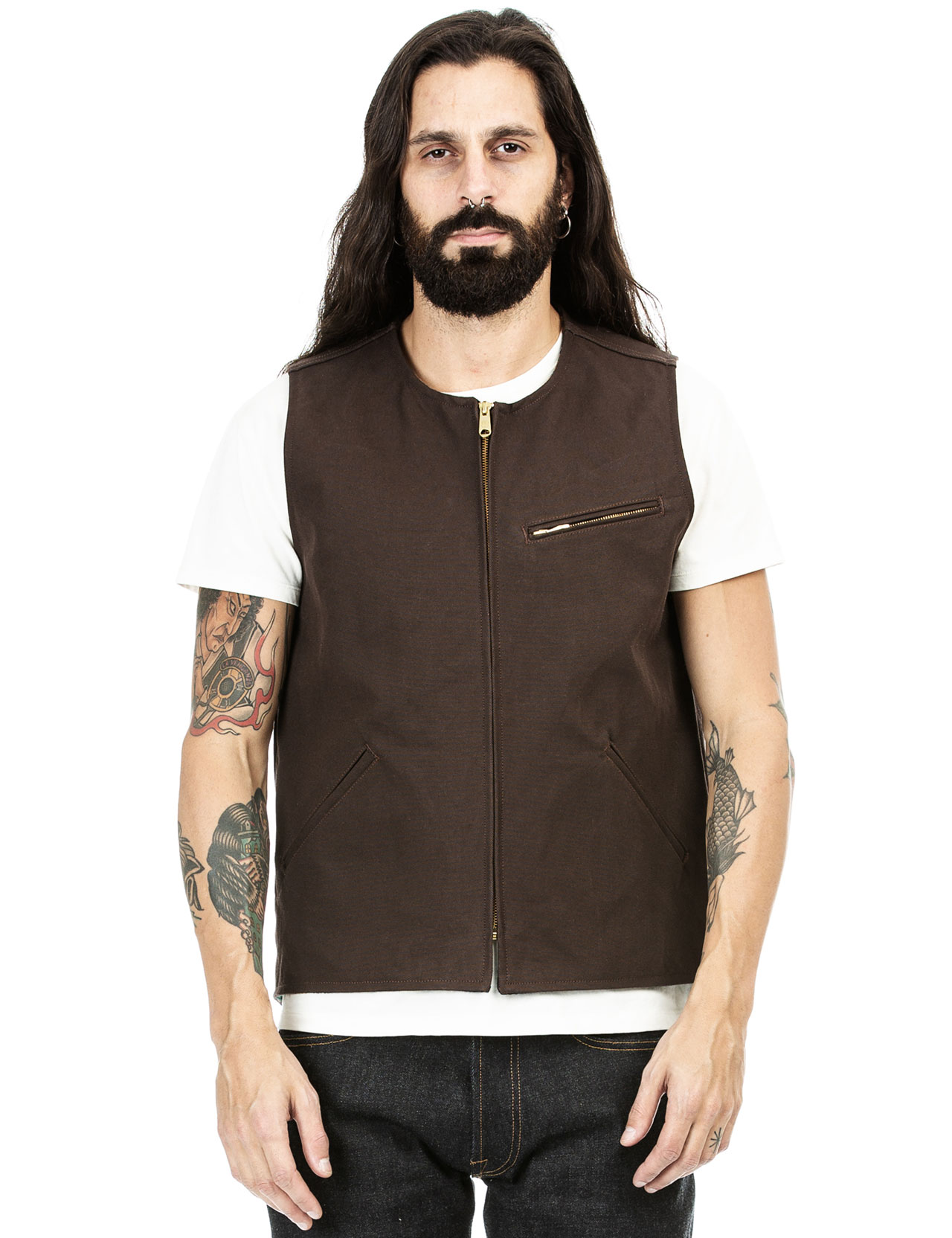 Indigofera---Iconic-Lined-Vest-Smithson-Canvas---Brown-1