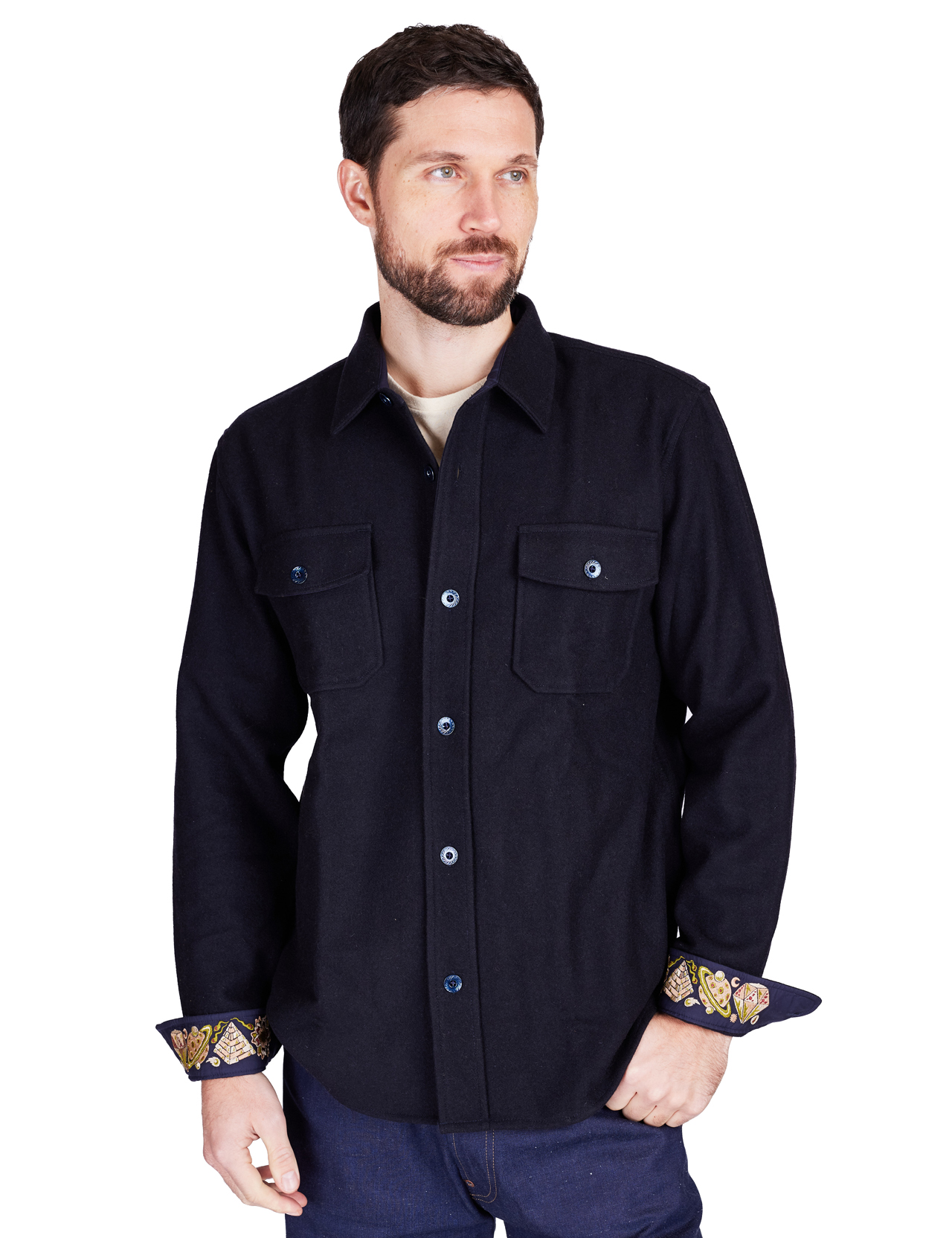 Indigofera---Iconic-Melton-Wool-Shirt---Dark-Navy-12