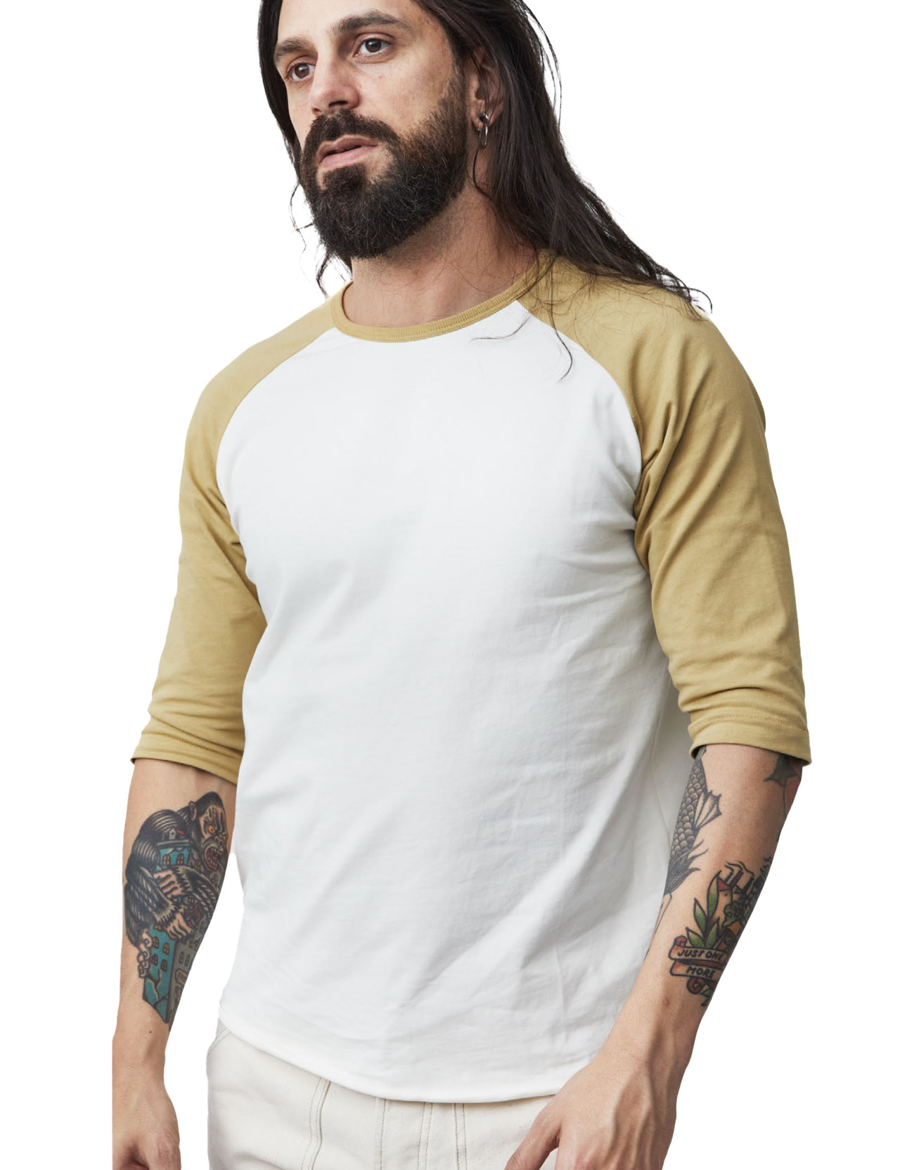 Indigofera - Leon Raglan Sweater - Cocatoo Body/Burnish Gold Sleeves  