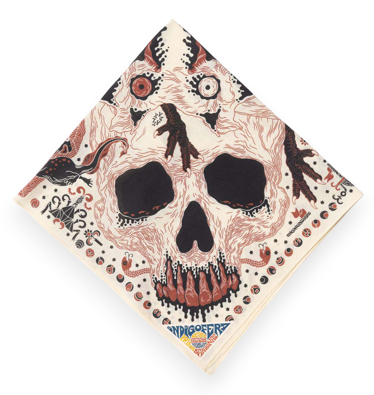 Indigofera - Loa Bandana - Offwhite / Black / Rust