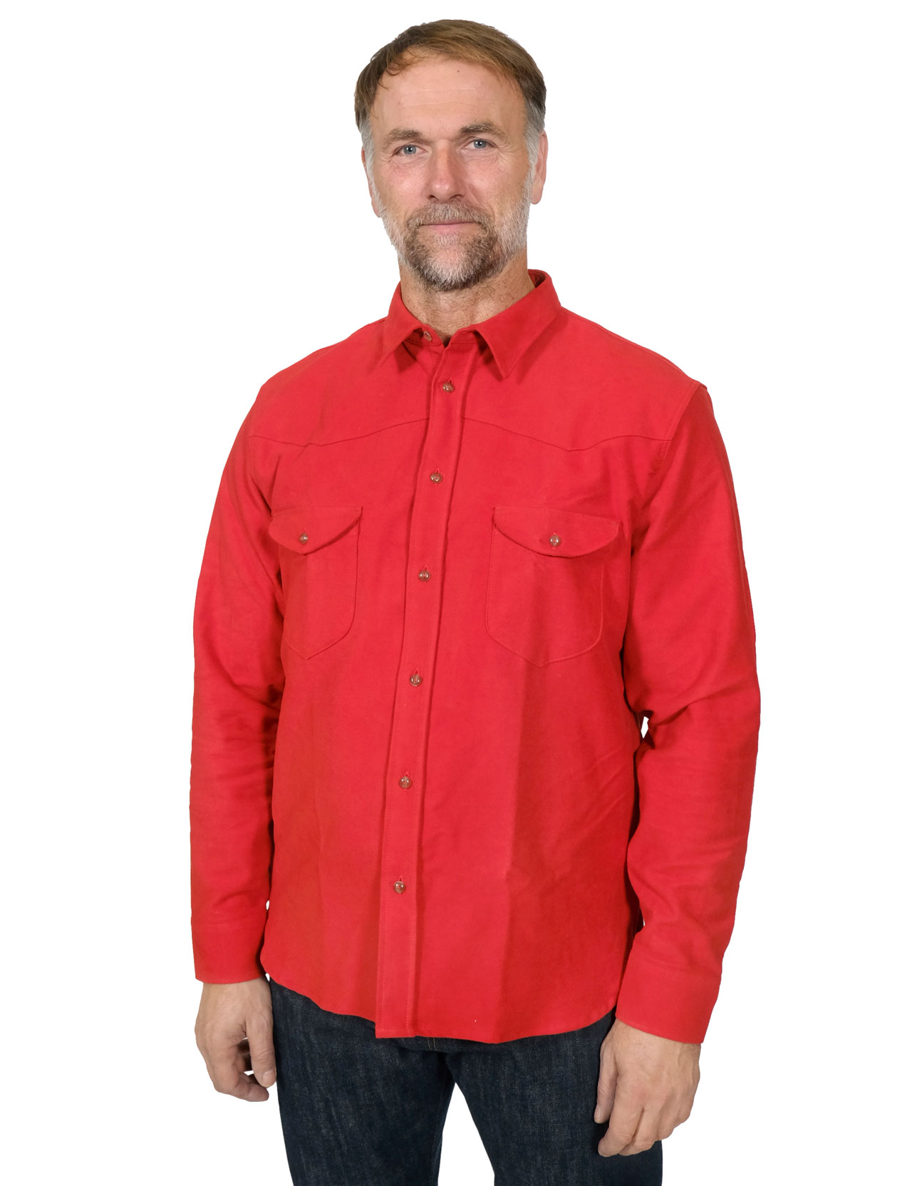 Indigofera---Manolito-Shirt-Moleskin---Bahamian-Red-991