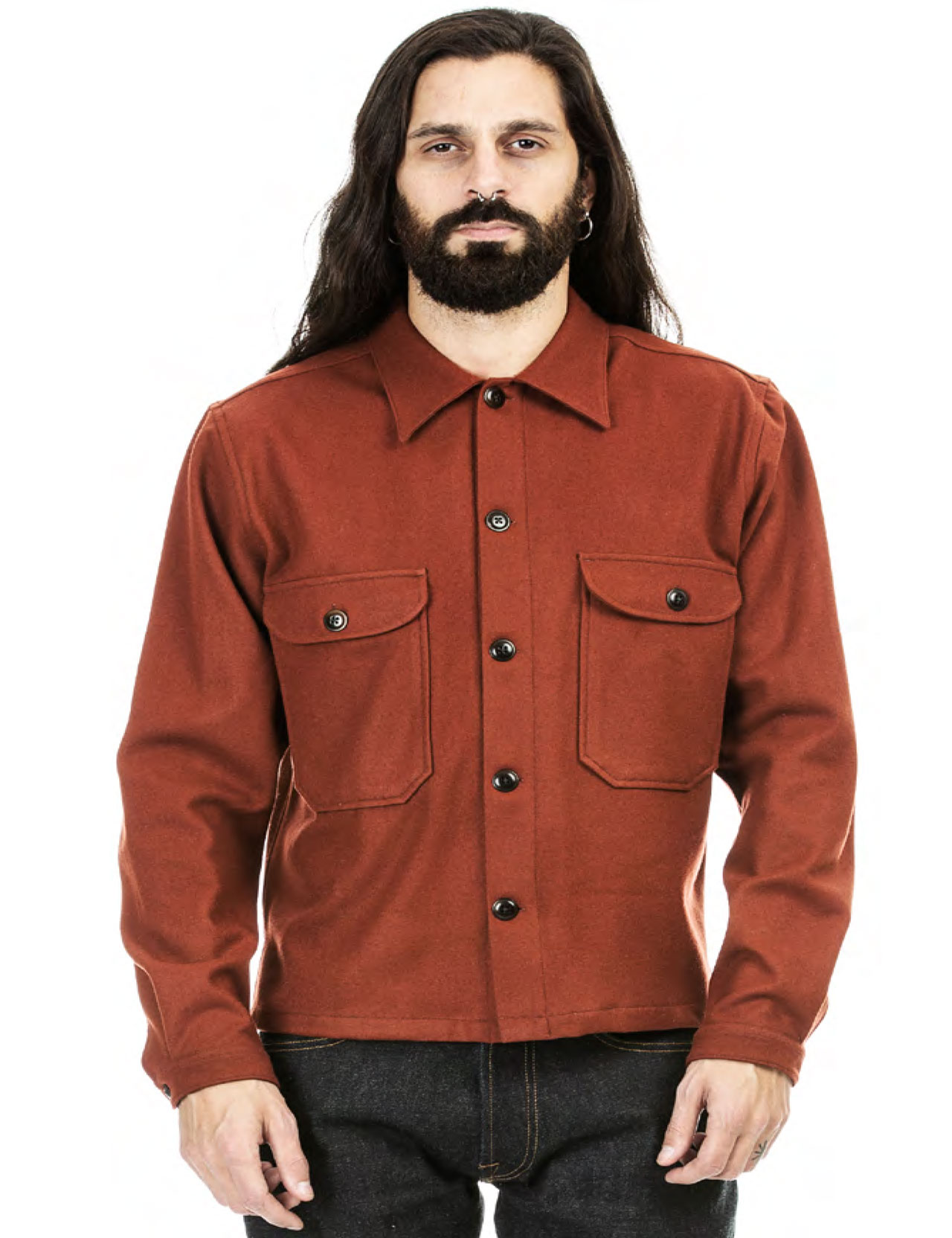 Indigofera---Ro-Wool-Twill-Shirt---Rust-1234