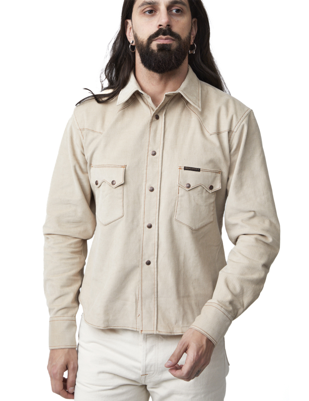 Indigofera---Ryman-13W-Corduroy-Western-Shirt---White