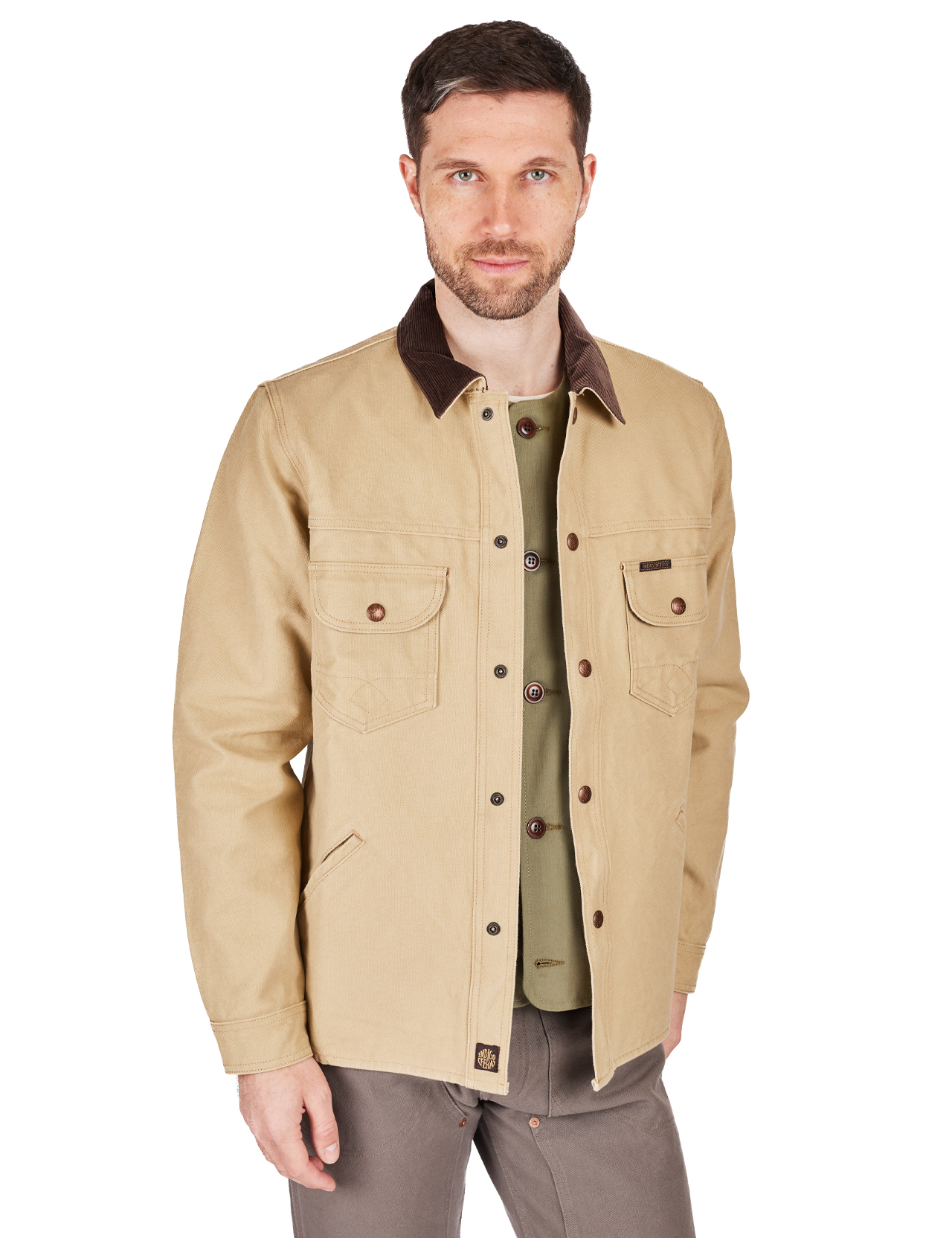 Indigofera - Smithson Canvas Fargo Trucker Jacket - Light Beige