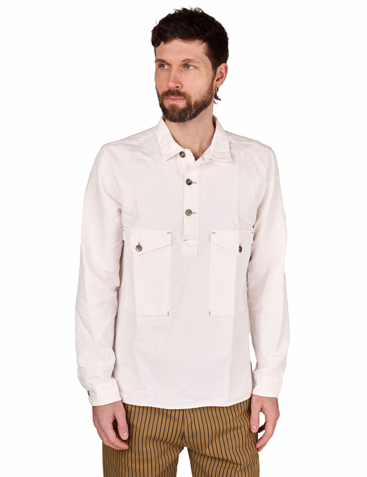 Indigofera - Terrence Cotton / Linen Shirt - Cocatoo