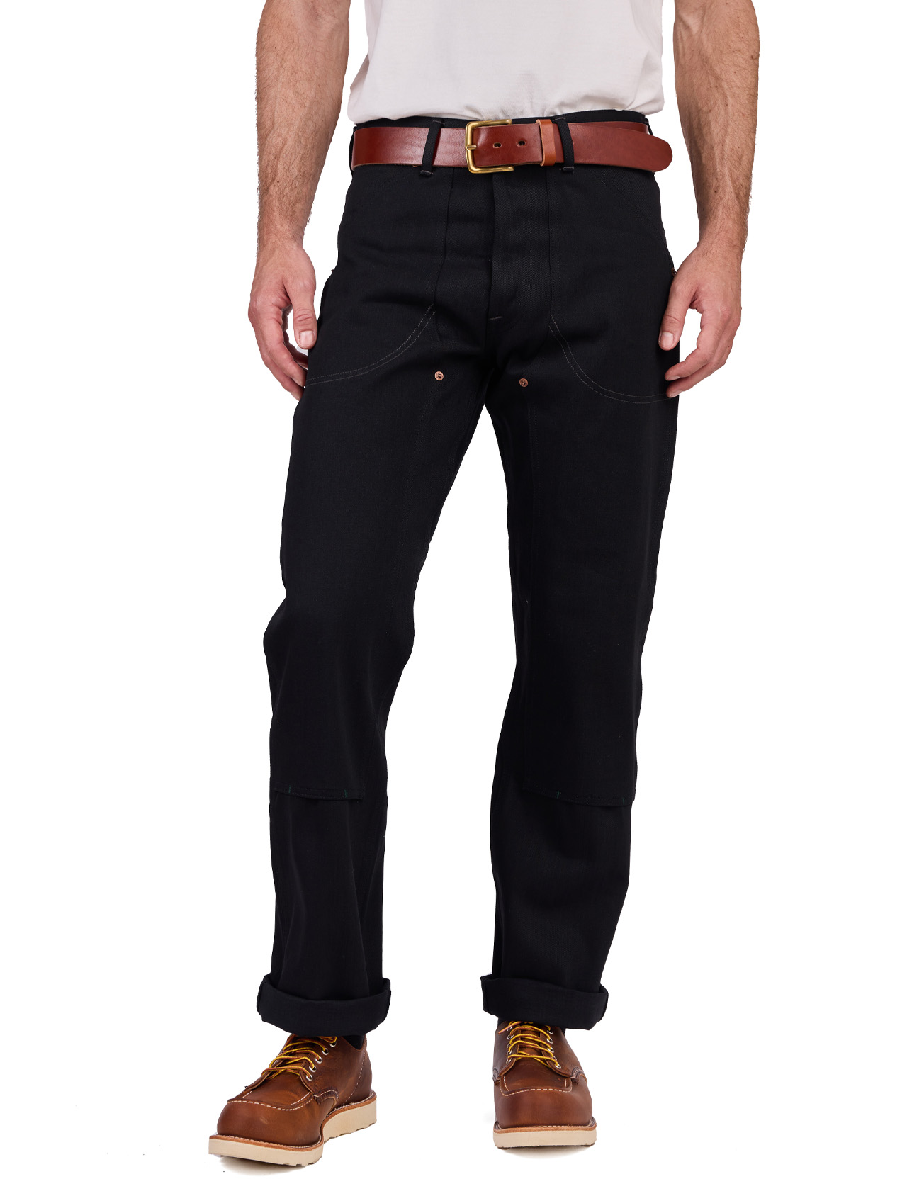 Indigofera - Wendell Double Knee 14 oz Work Pants - Gunpowder Denim