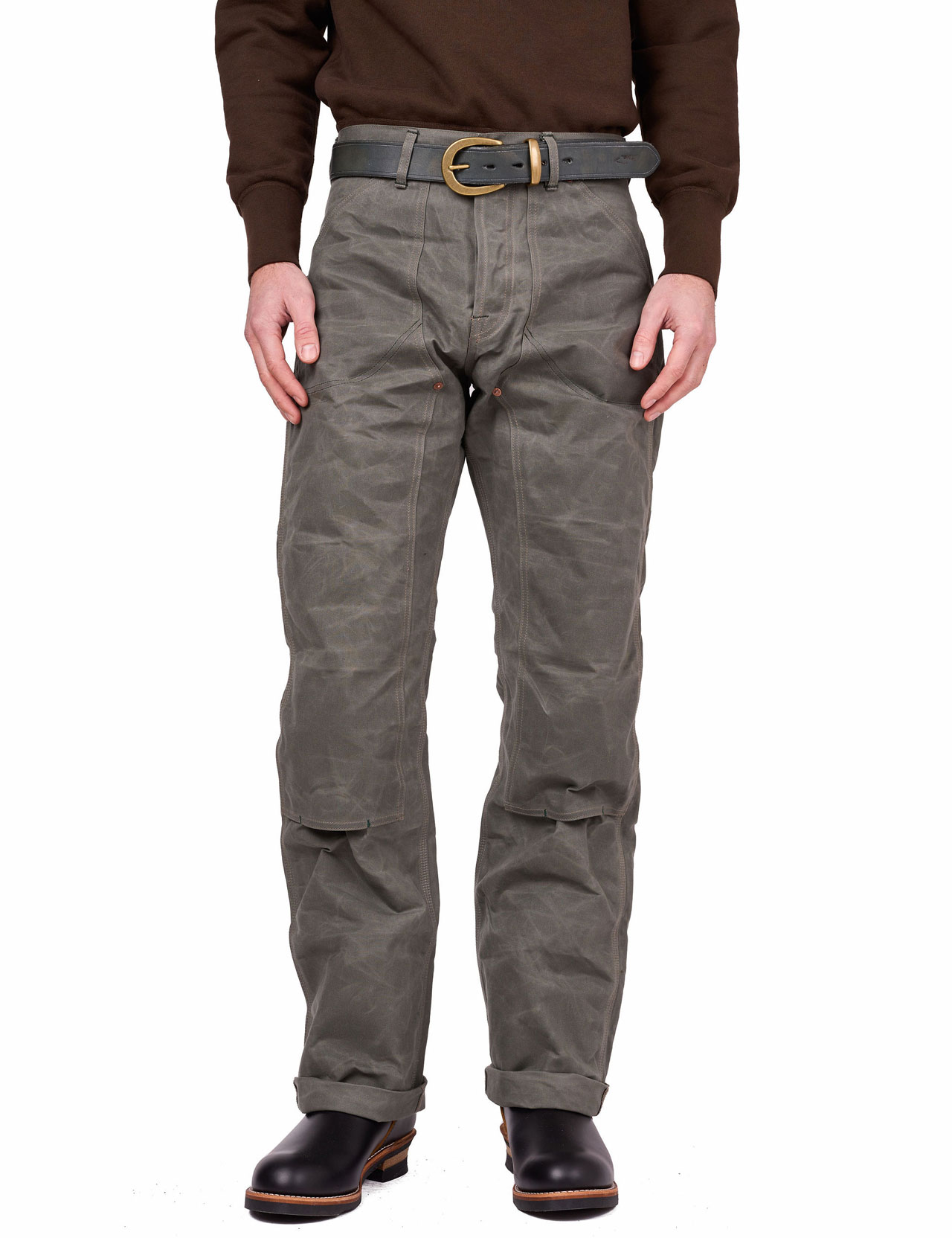 Indigofera---Wendell-STPF-Waxed-Canvas-Double-Knee-Pants---Greyish---Green-992-1