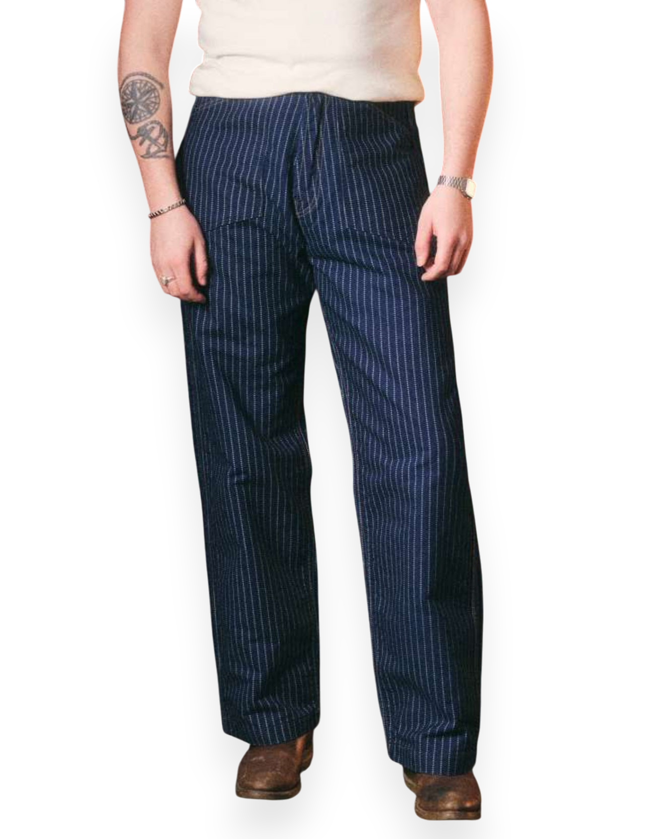 Indigofera - Wheeling US Navy Pant Rinsed Indigo Wabash - 11 oz