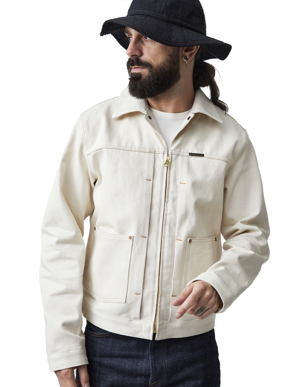 Indigofera---Wibaux-Broken-Twill-Jacket---Ecru