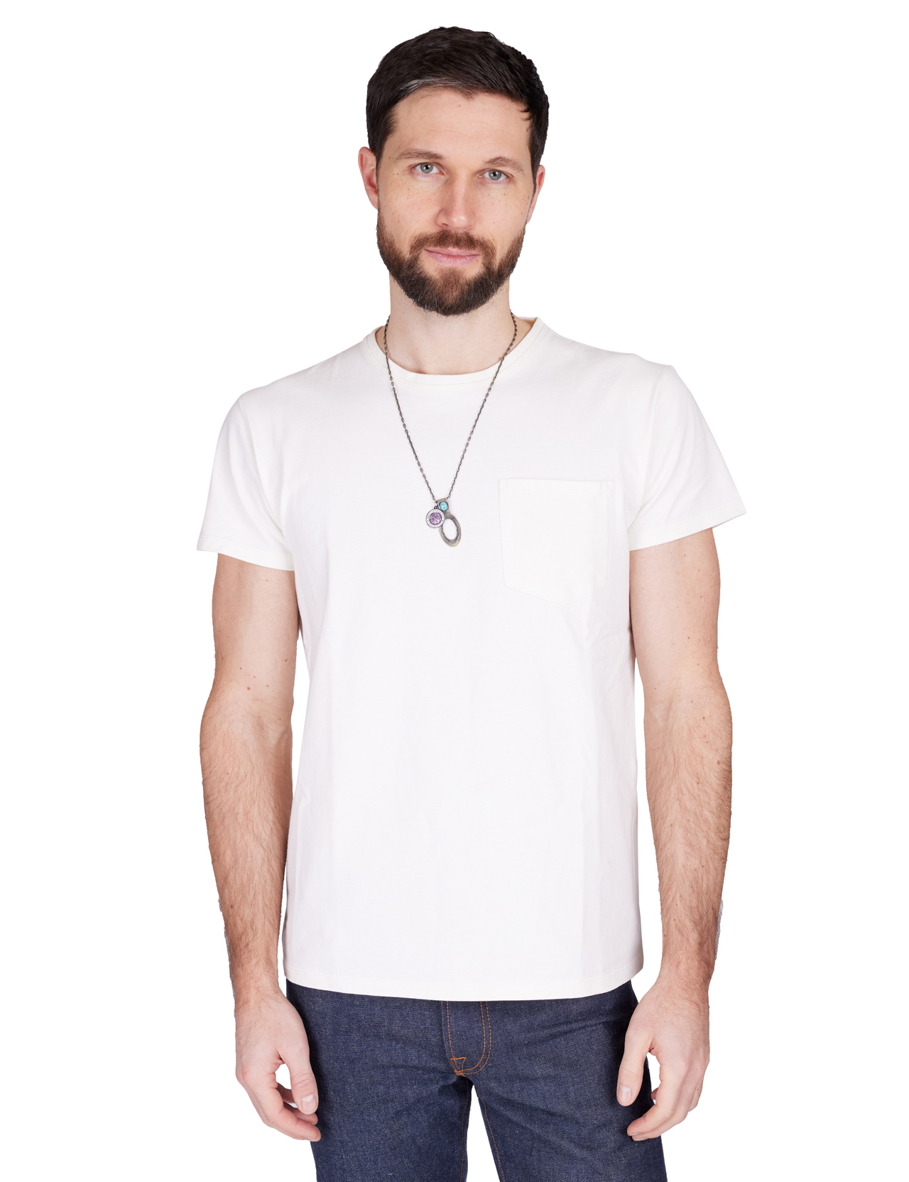 Indigofera - Wilson Pocket T-Shirt - Cocatoo White