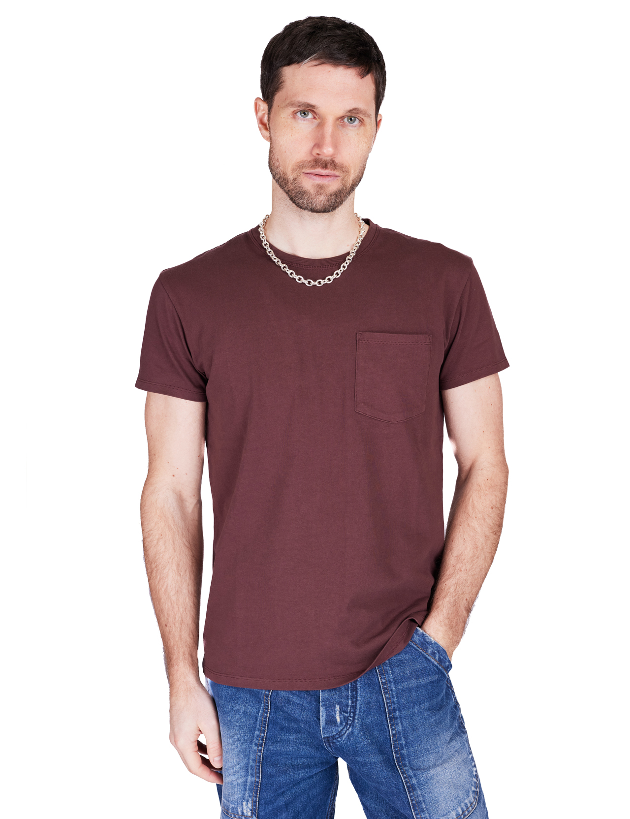 Indigofera - Wilson Pocket T-Shirt - Crimson Dusk