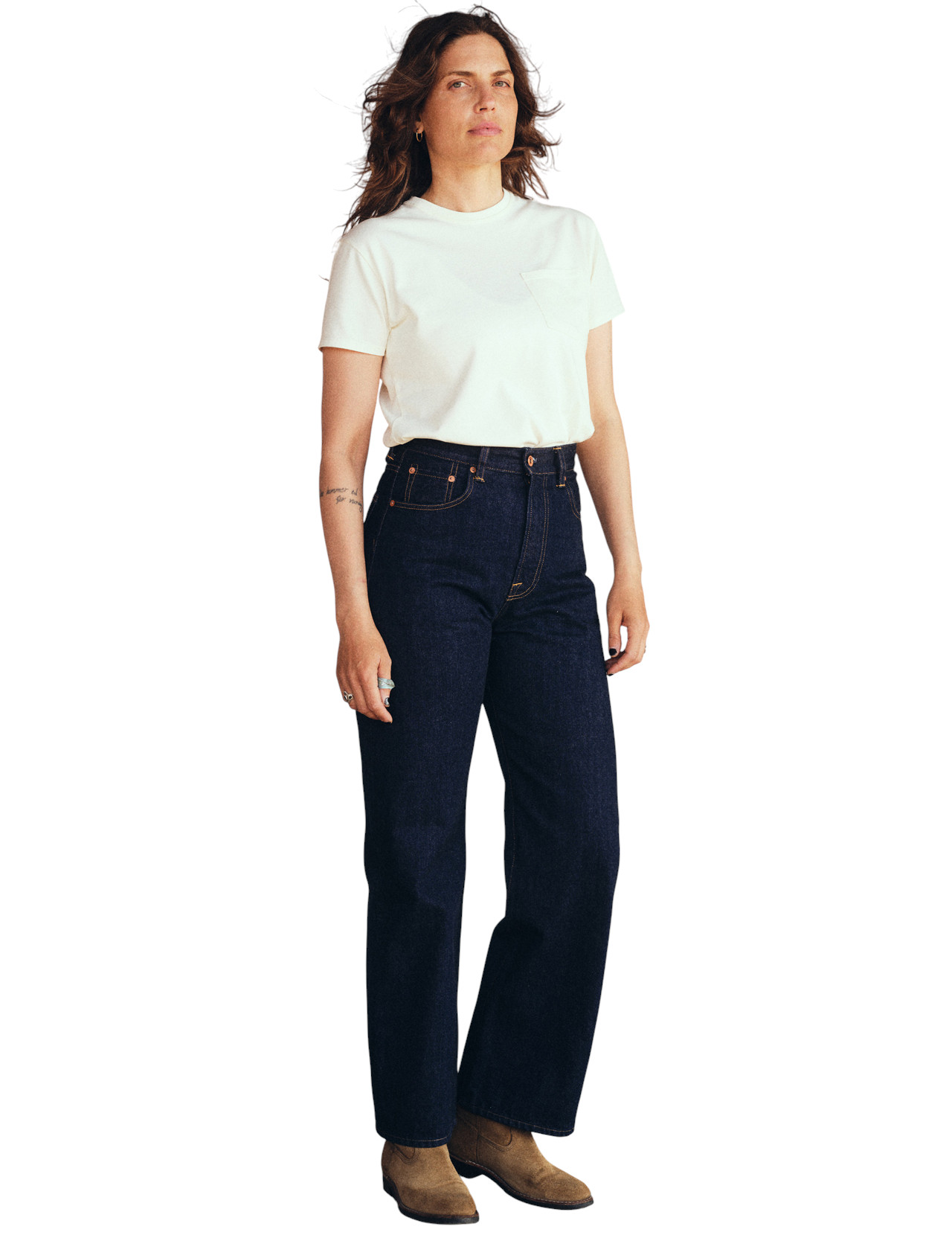 Indigofera - Womens Roslyn Vintage Rinsed 70s Denim Jeans - 14 oz