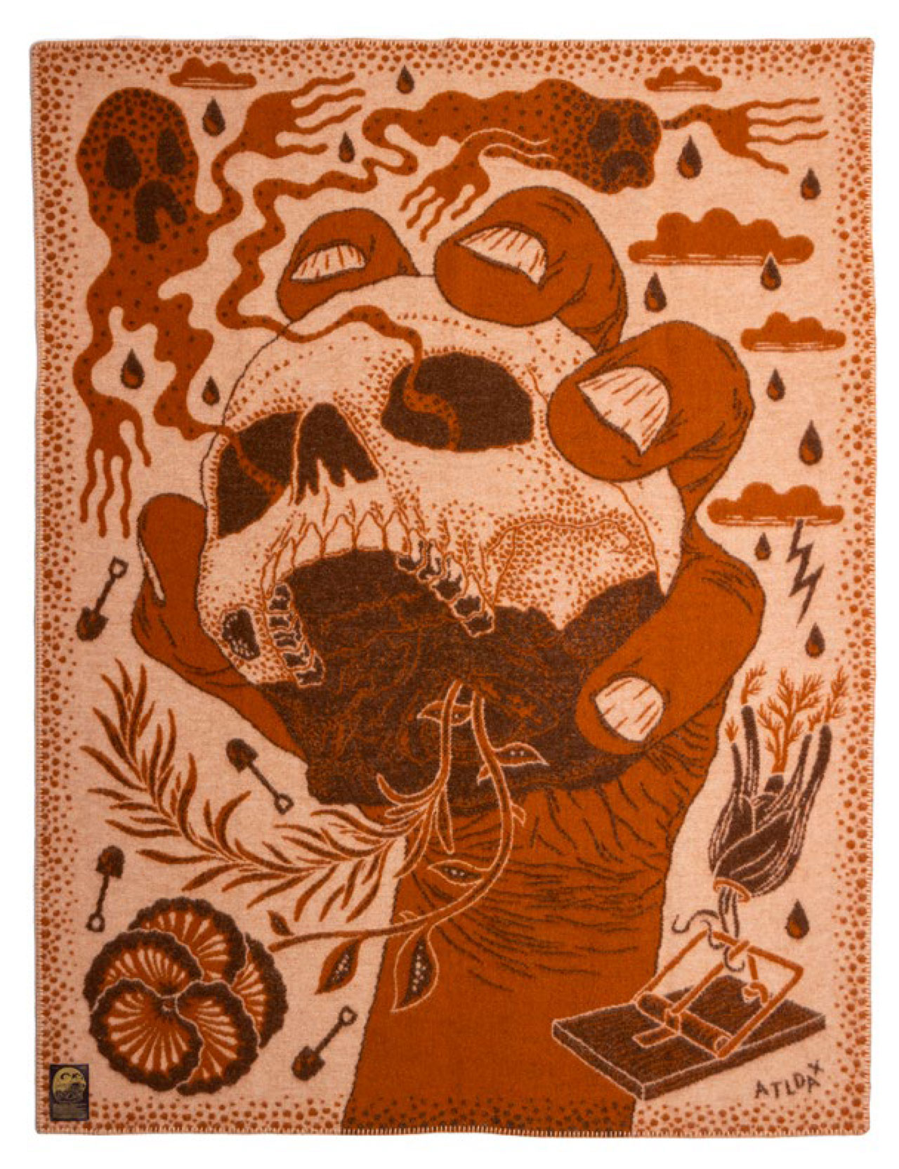 Indigofera X Björn Atldax - Yorick Wool Blanket - Pink/Rust/Brown