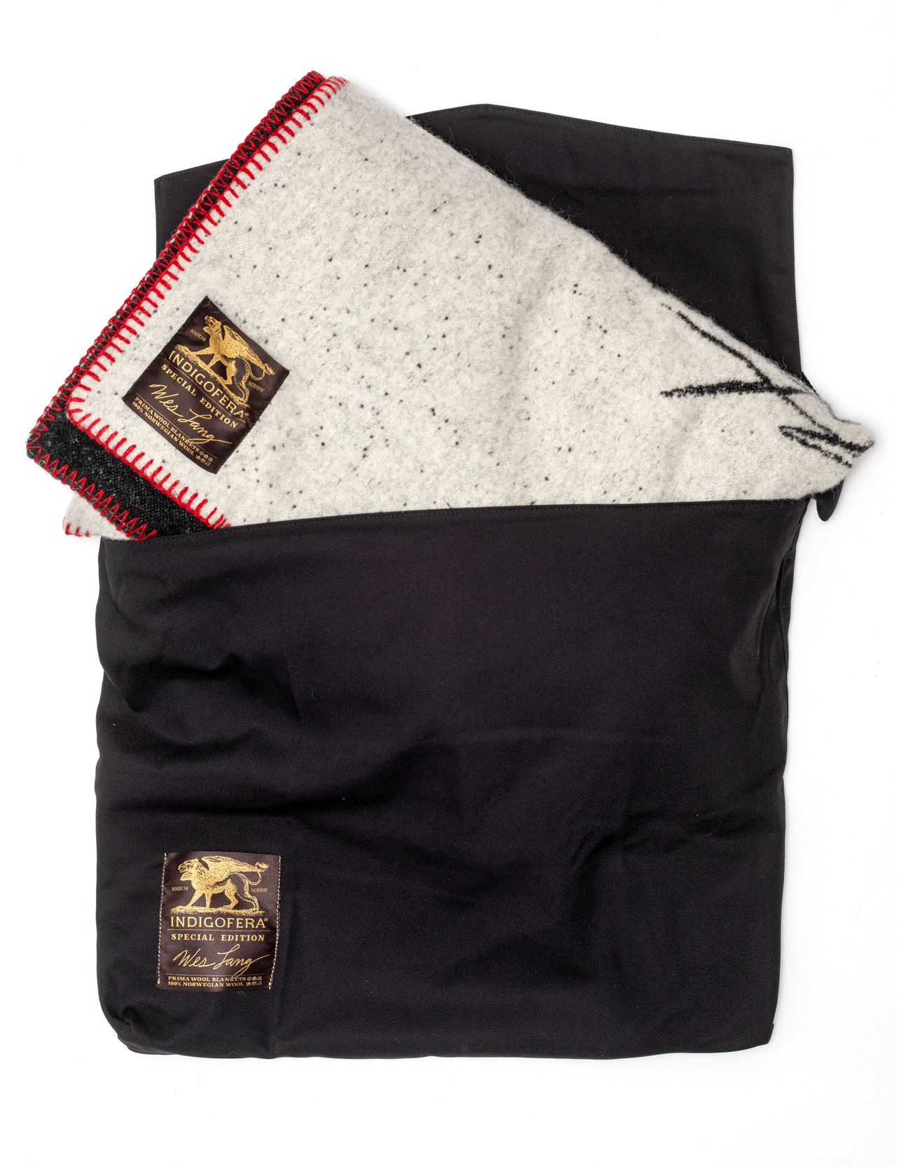 Indigofera x Wes Lang V Unbridled Wool Blanket White/Black/Red