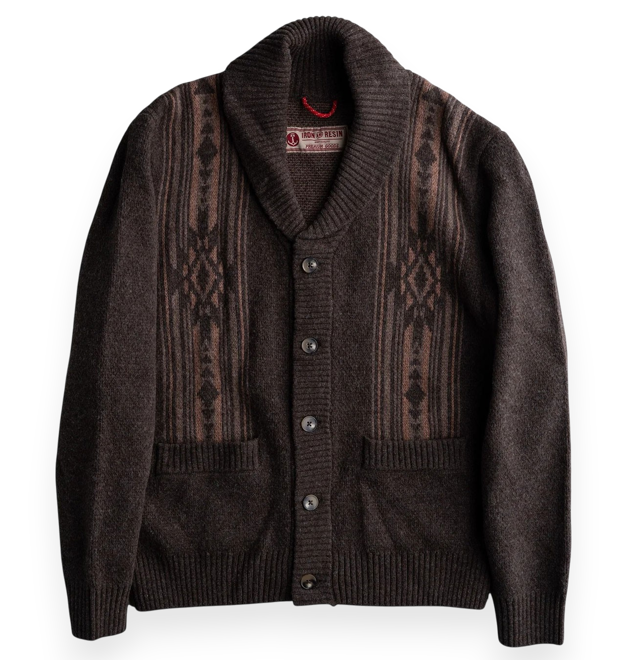 Iron & Resin - Holman Shawl Sweater - Brown