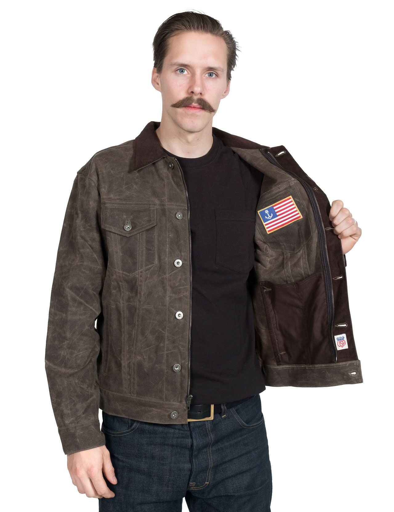 iron and resin waxed jacket