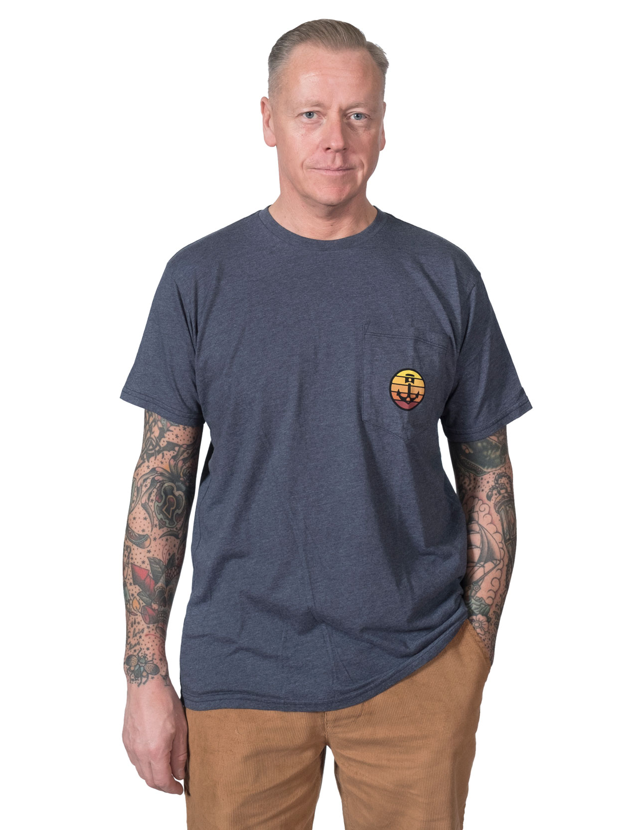 Iron & Resin - Sundowner Pocket Tee - Heather Navy