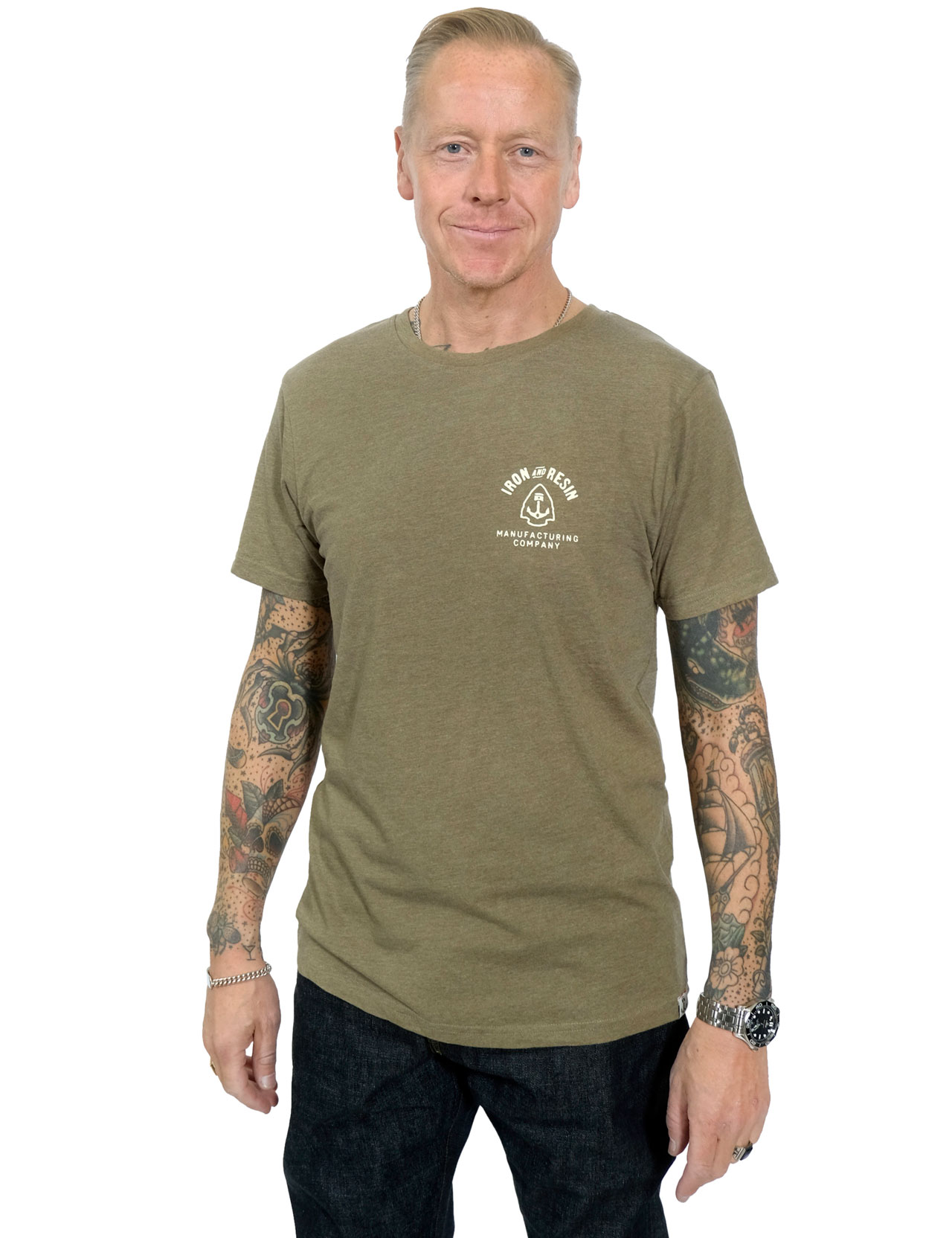 Iron & Resin - Trail Blazers Tee - Heather Olive