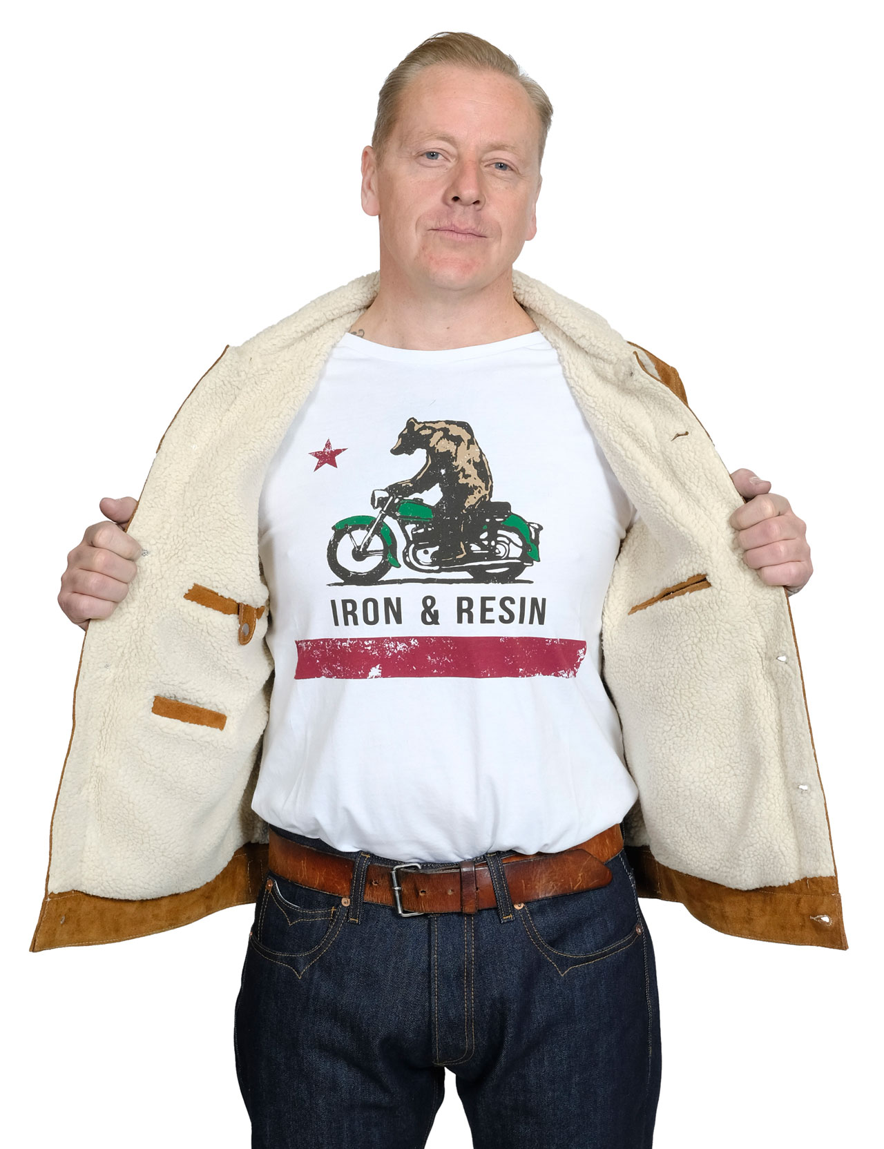 Iron & Resin Open Road Sherpa Jacket Cognac