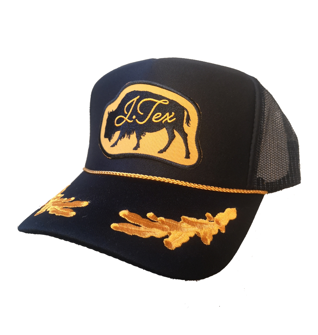 J-Tex---Buffalo-Patch-Captain-Trucker-Cap---Black-Gold1
