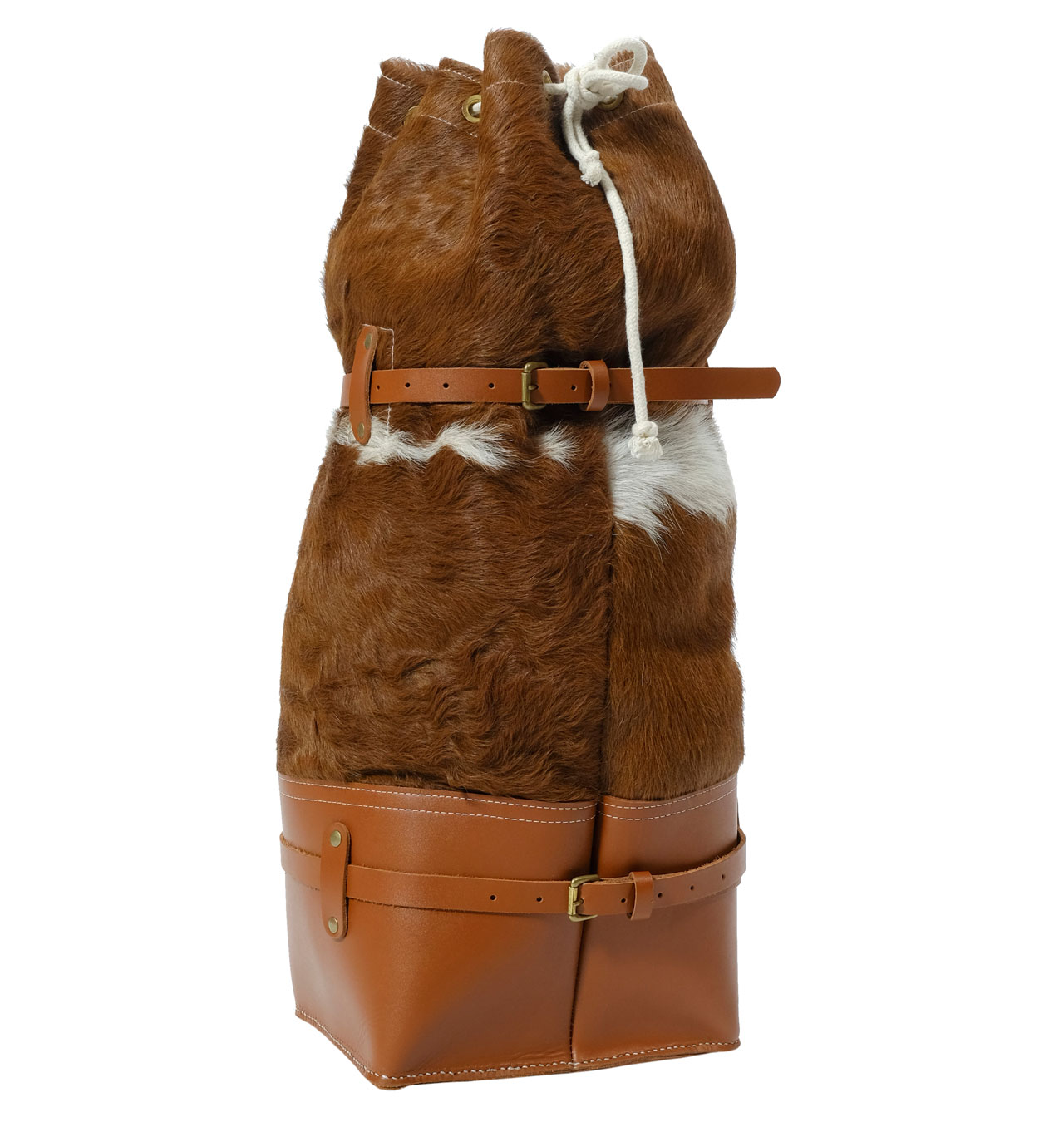 Joe King - JK Cowhide Army Duffle - Brown/White