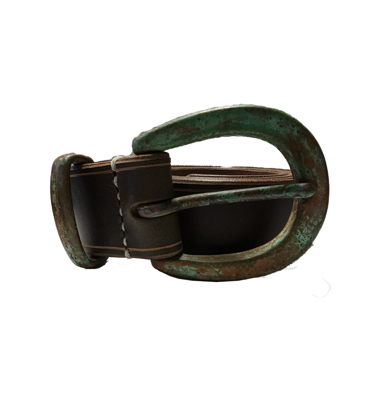 Jonte - Ranchers Distressed Horween Chromexel Leather´Horse Shoe´ Belt - Amber