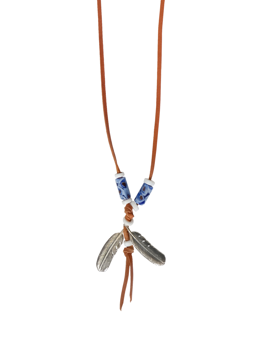 Jonte - Silver Feather Leather Necklace #4