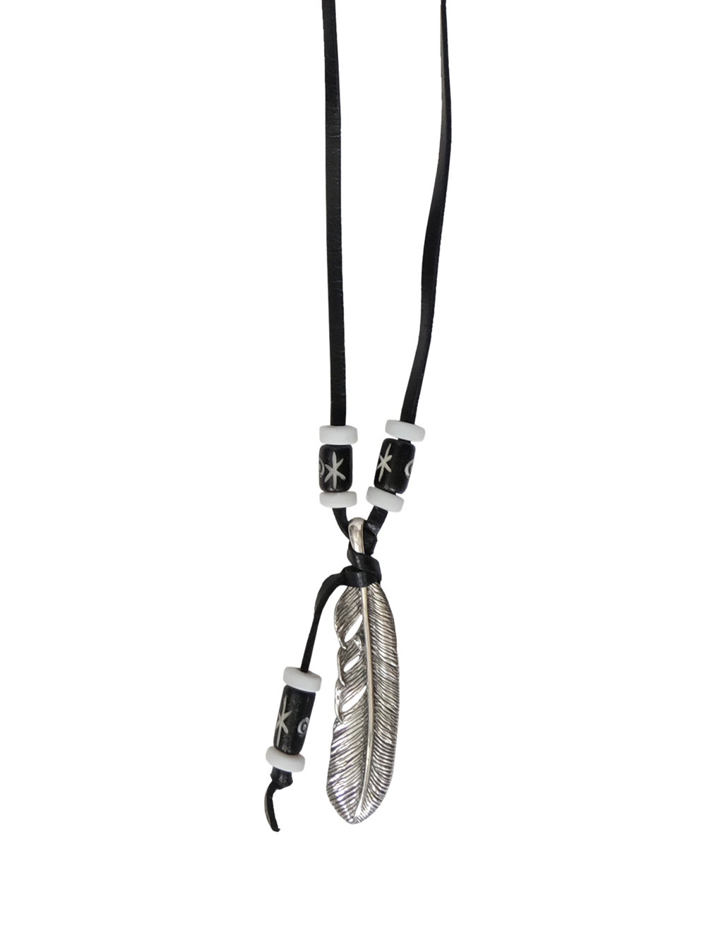 Jonte - Silver Feather Leather Necklace #6