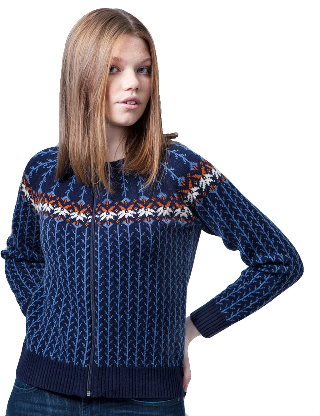 Jumperfabriken---Hillevi-Lambswool-Cardigan---Blue-123