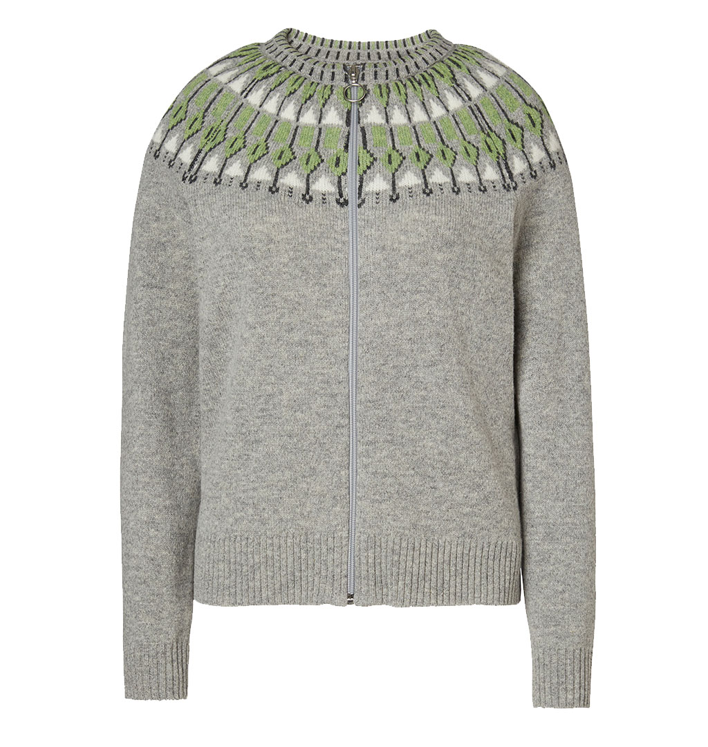 Jumperfabriken - Michelle Wool Knit Cardigan - Grey