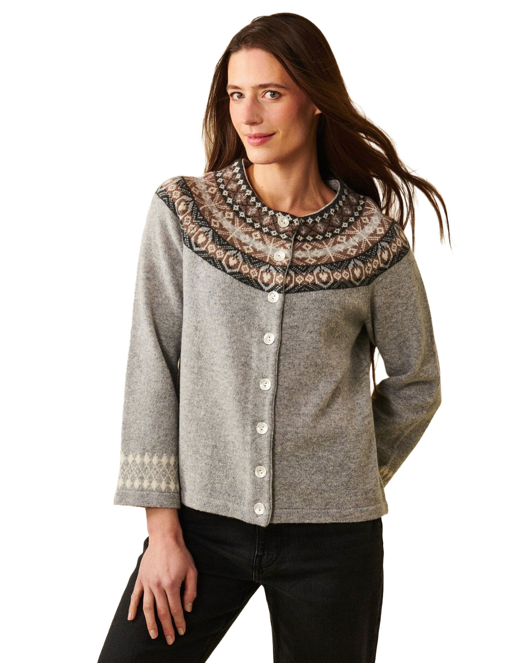 Jumperfabriken - Vendela Merino Wool Cardigan - Grey