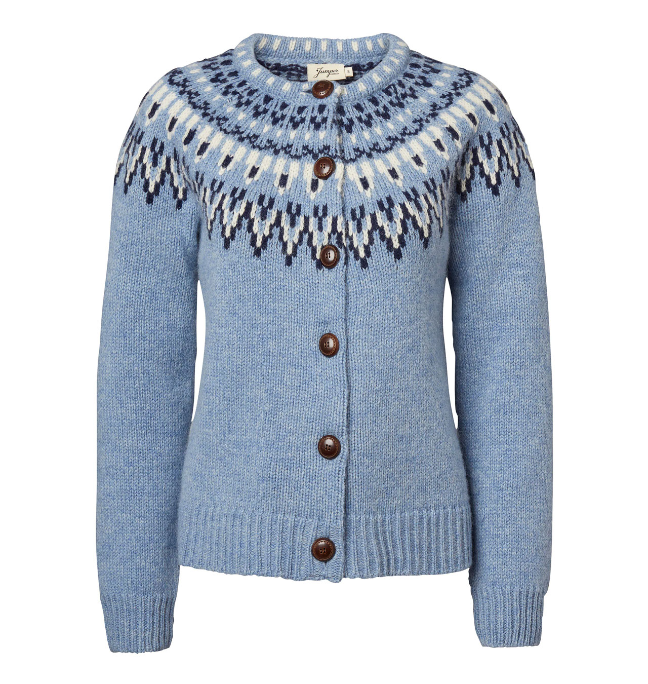 Jumperfabriken - Womens Joelle Knit Wool Cardigan - Light Blue