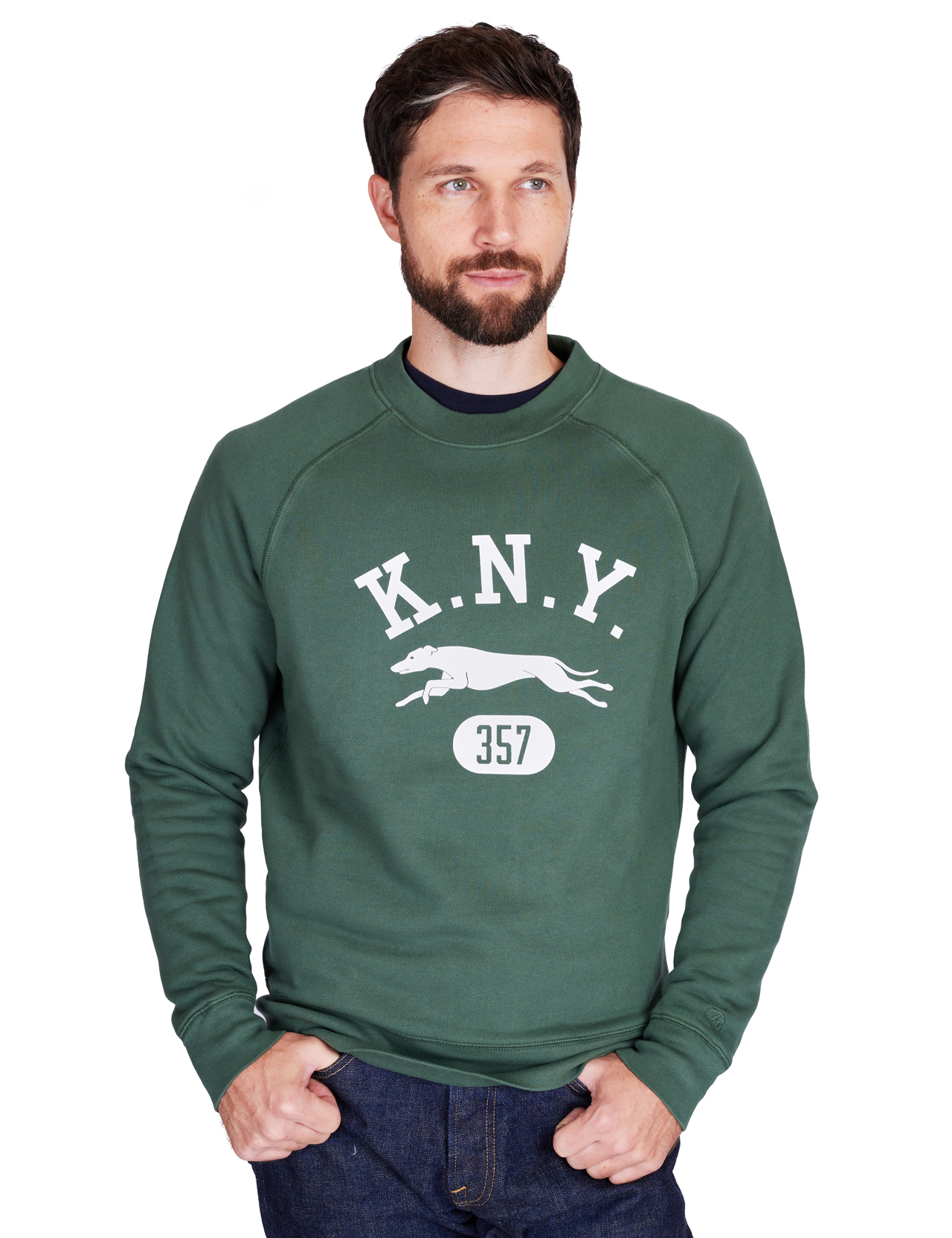 Knickerbocker---Raglan-Crew-Track-Sweatshirt---Green-1