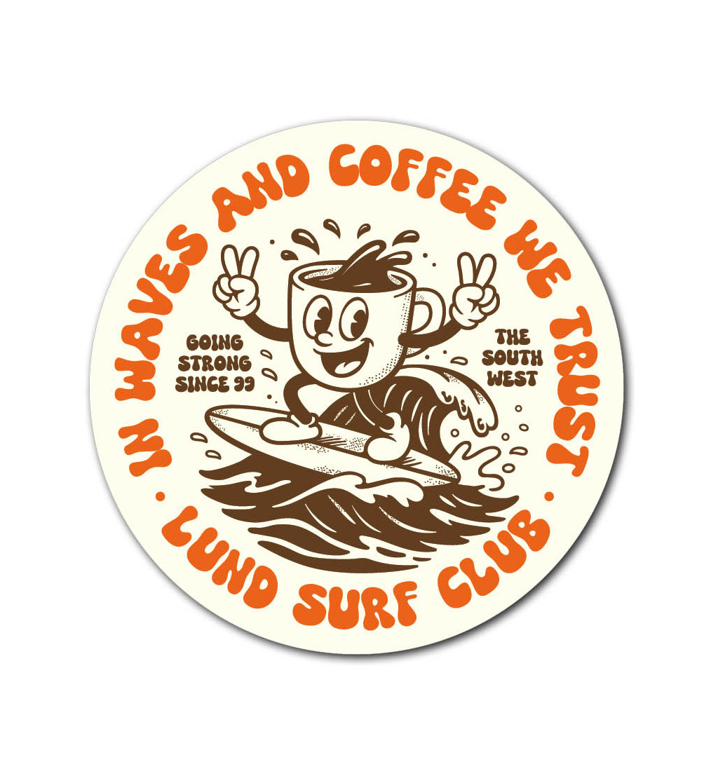 LSC - In Waves And Coffee We Trust Sticker