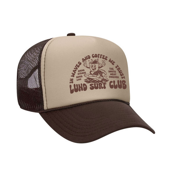 LSC - In Waves And Coffee We Trust Trucker Hat - Brown / Tan