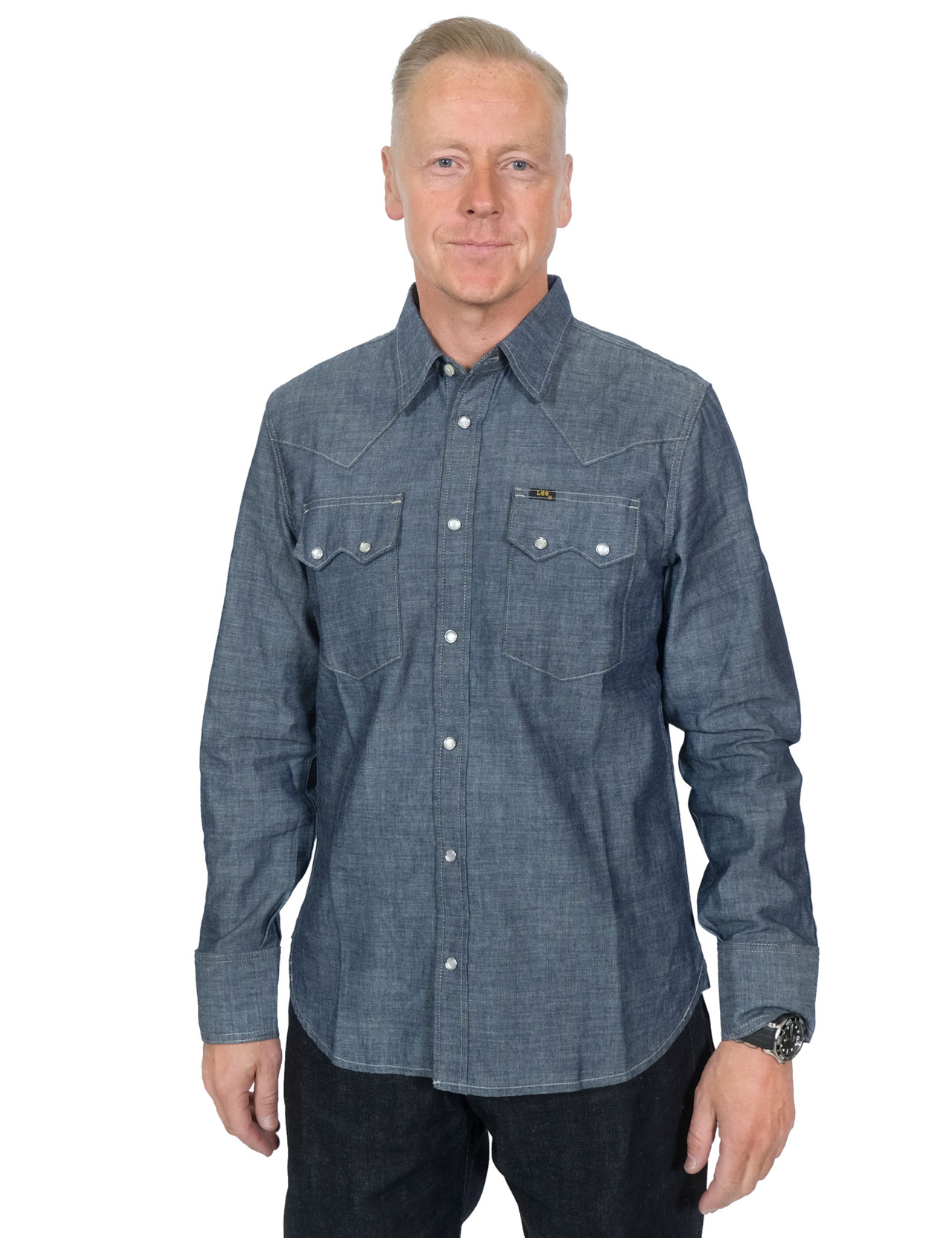 Lee - 101 50s Western Shirt Dry Chambray - Blue 