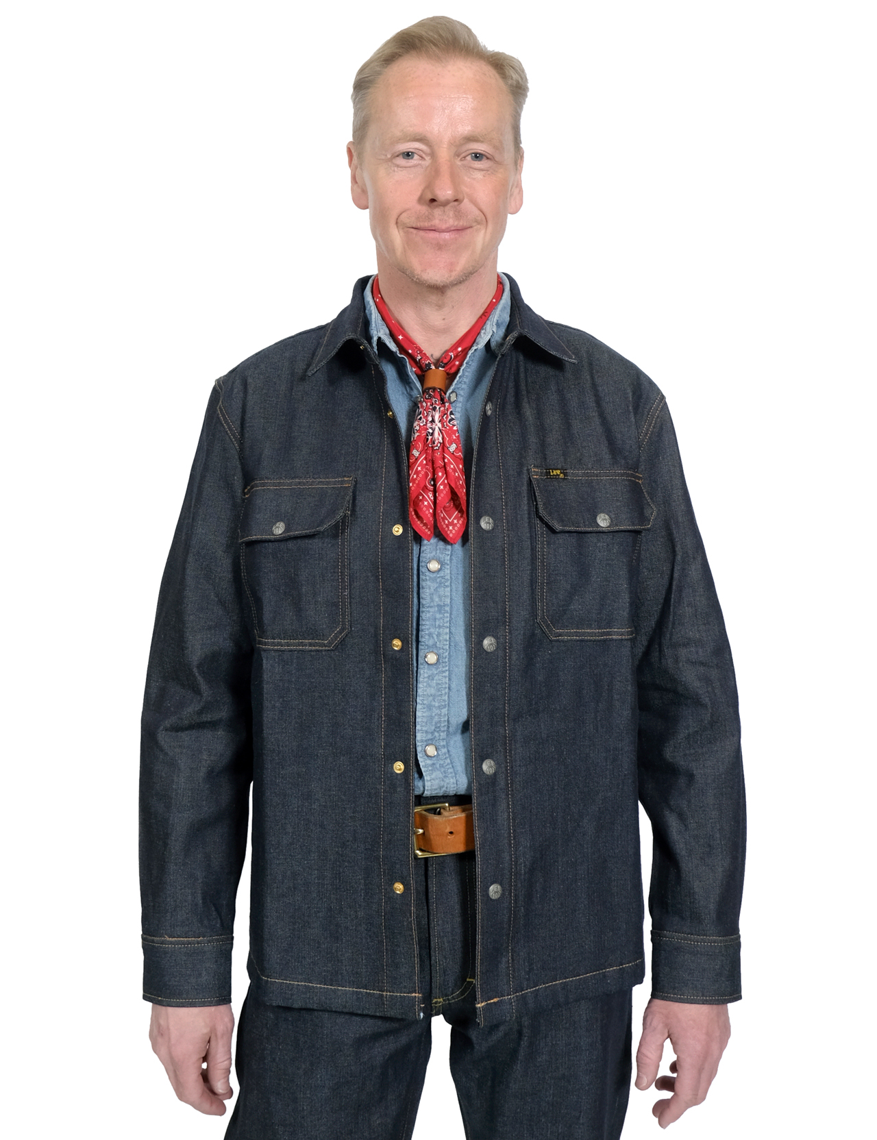 Lee 101 Denim Overshirt in Dry Indigo oz - Main Image